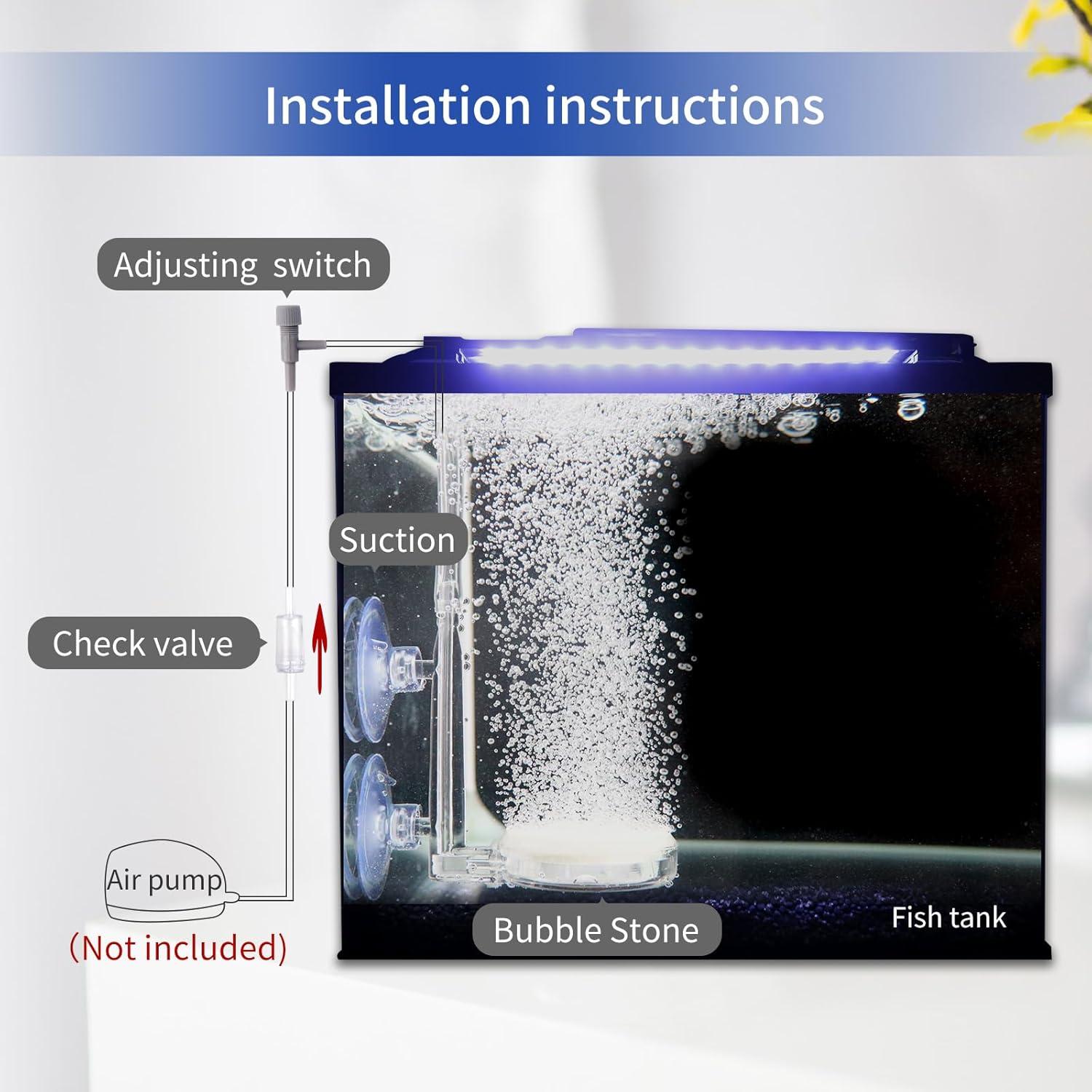 Piedra de Aire para Acuario EKMOIS 2.5 cm con Válvula de Control