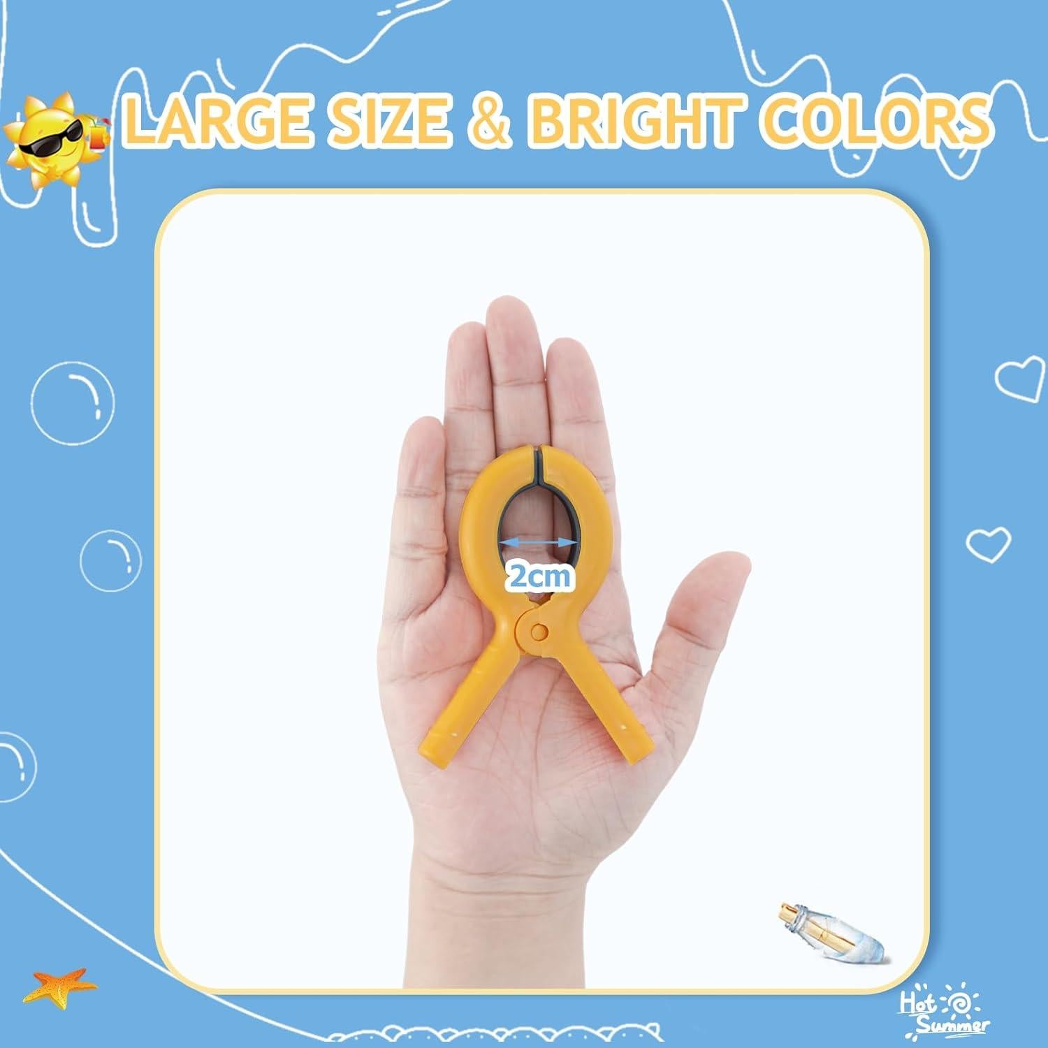 12 Clips para Toallas de Playa Gomedi 9.4 cm Alta Resistencia