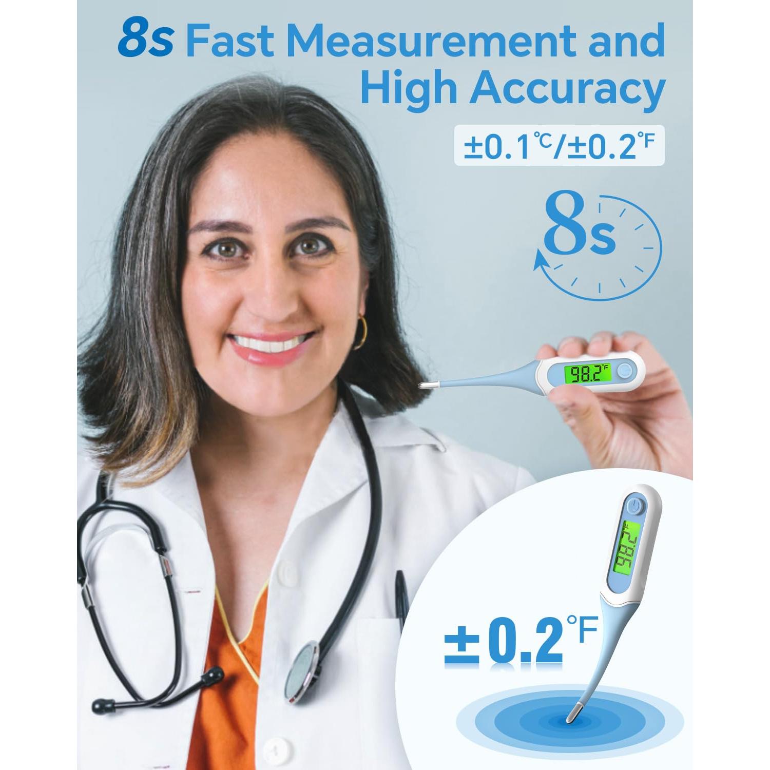 Termómetro Digital Cuxichuxinxi Oral 8s Retroiluminado Alerta Fiebre