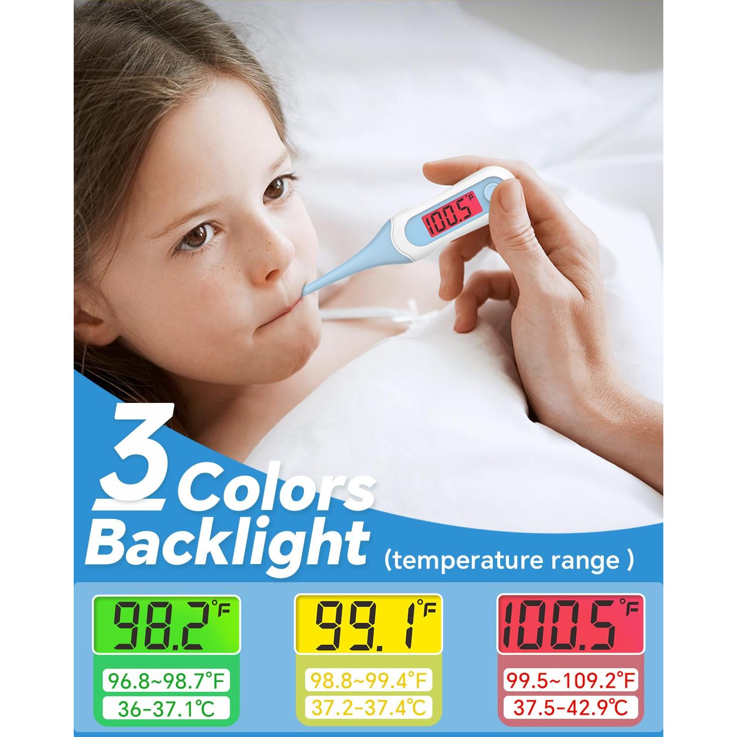 Termómetro Digital Cuxichuxinxi Oral 8s Retroiluminado Alerta Fiebre