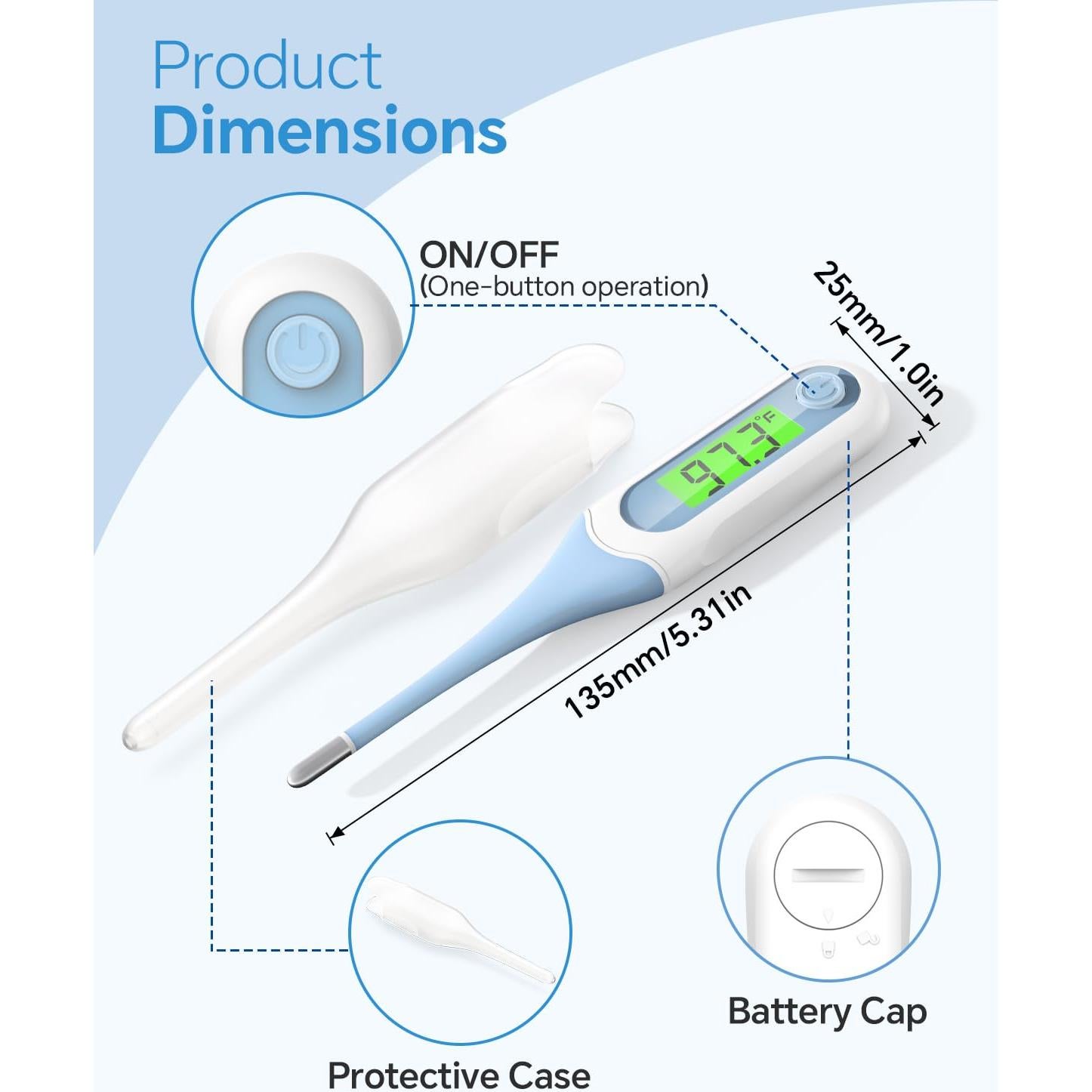 Termómetro Digital Cuxichuxinxi Oral 8s Retroiluminado Alerta Fiebre