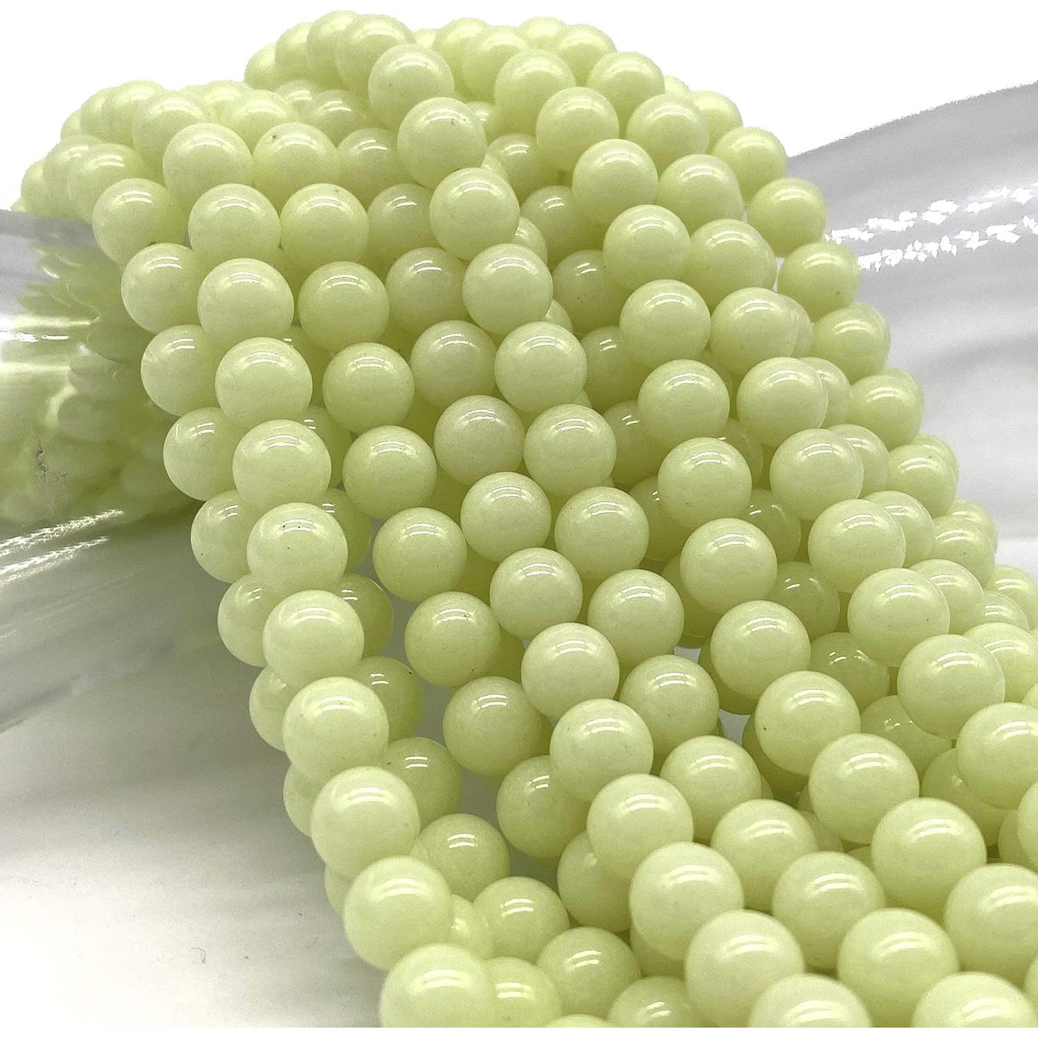 Perlas Redondas de Aragonito Verde Mexicano 6mm ABC GEMS