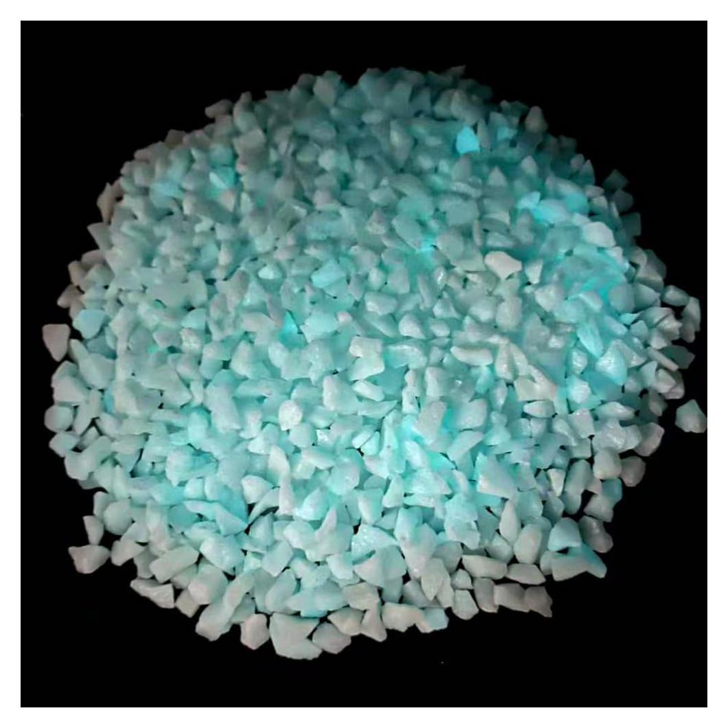 Arena de Vidrio Roto Brillo Azul HappyFiller 0.59 kg para Manualidades