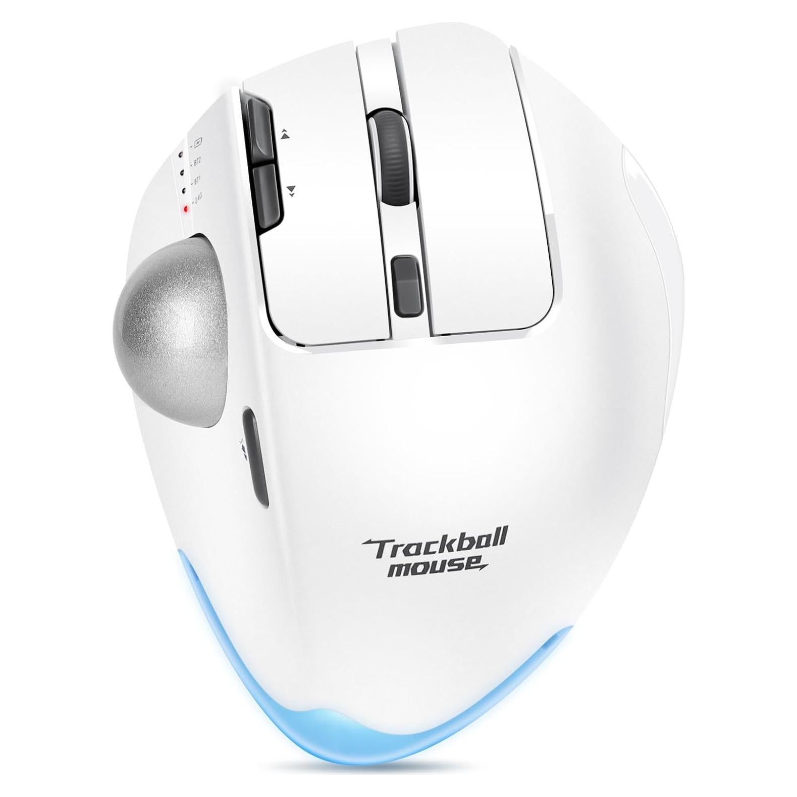 Mouse Trackball Inalámbrico TRELC 4800 DPI 7 Botones Blanco