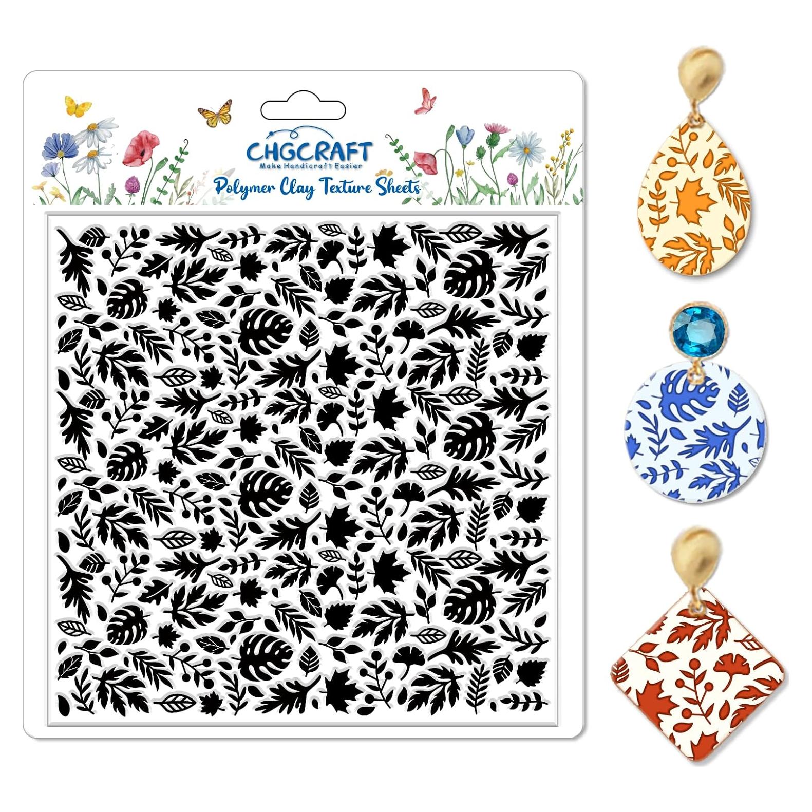 Hoja de Textura de Arcilla CHGCRAFT Hojas de Otoño 14x14 cm