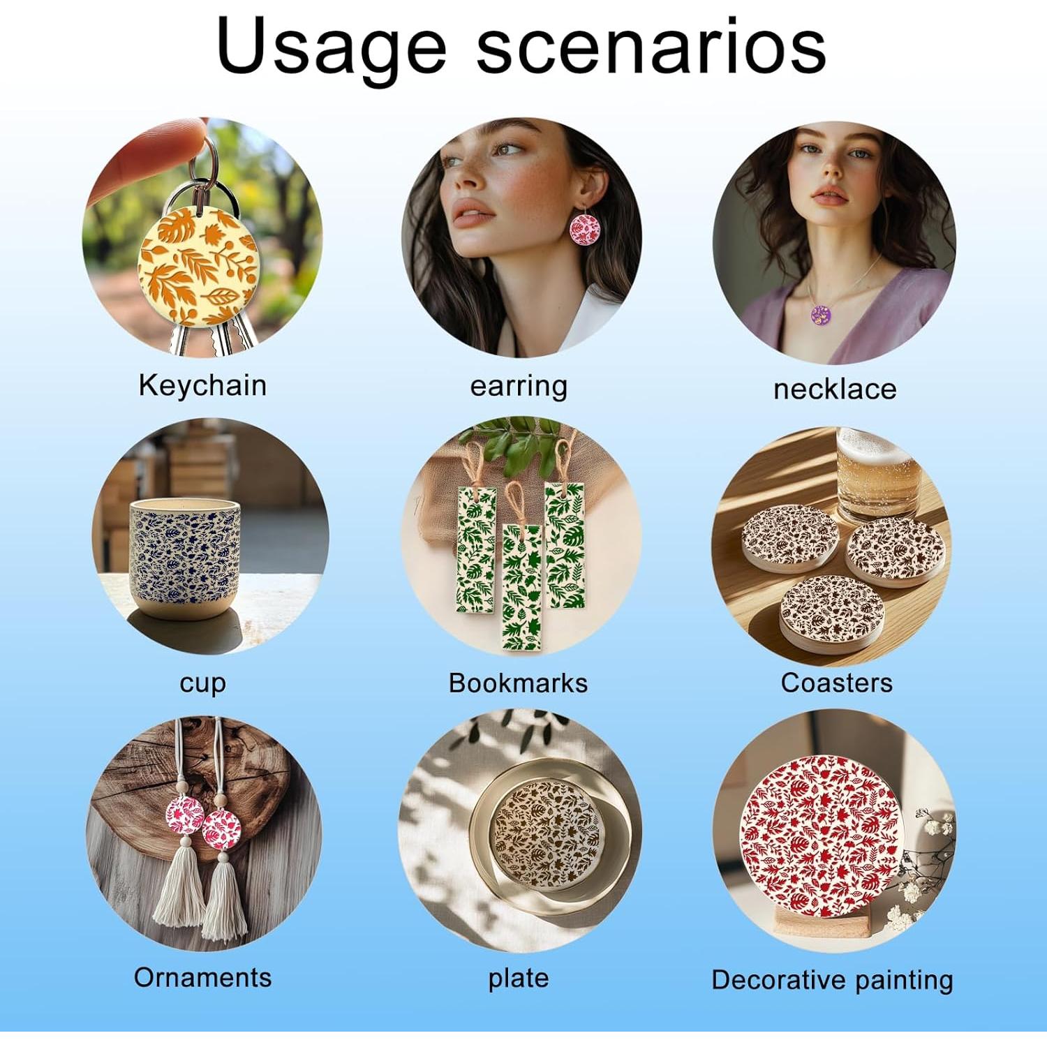 Hoja de Textura de Arcilla CHGCRAFT Hojas de Otoño 14x14 cm