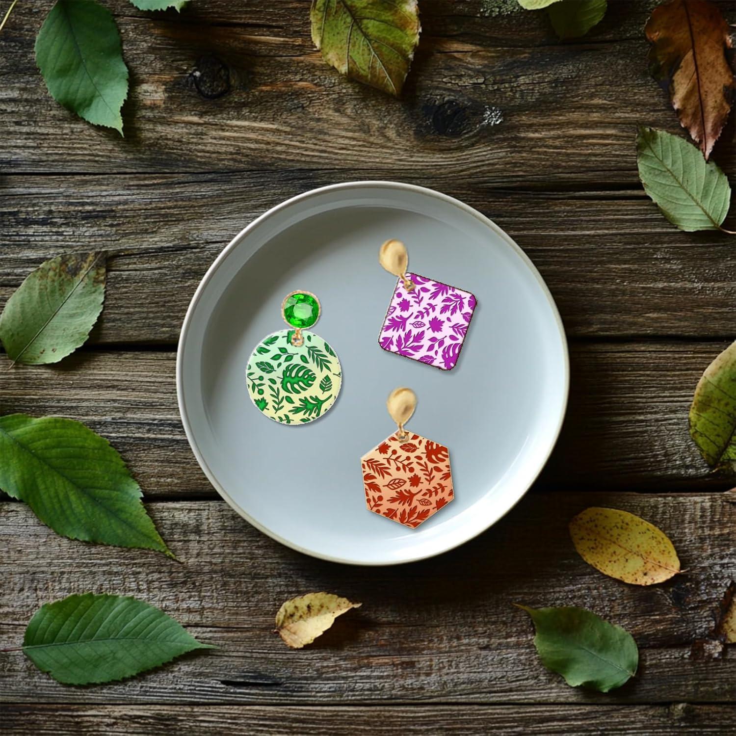 Hoja de Textura de Arcilla CHGCRAFT Hojas de Otoño 14x14 cm