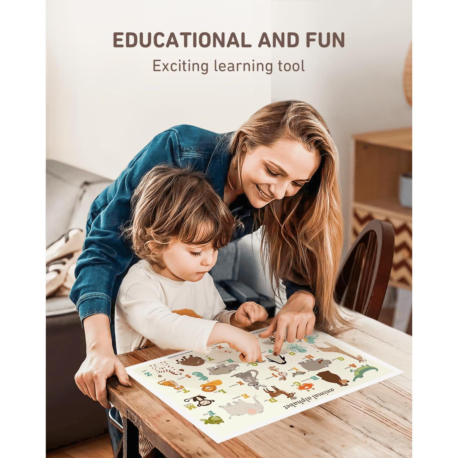 Manteles Desechables Adhesivos Babebay 60 Pzs 30x45 cm Alfabeto Animal