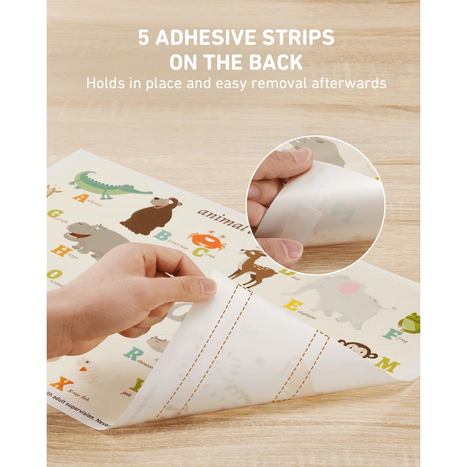 Manteles Desechables Adhesivos Babebay 60 Pzs 30x45 cm Alfabeto Animal