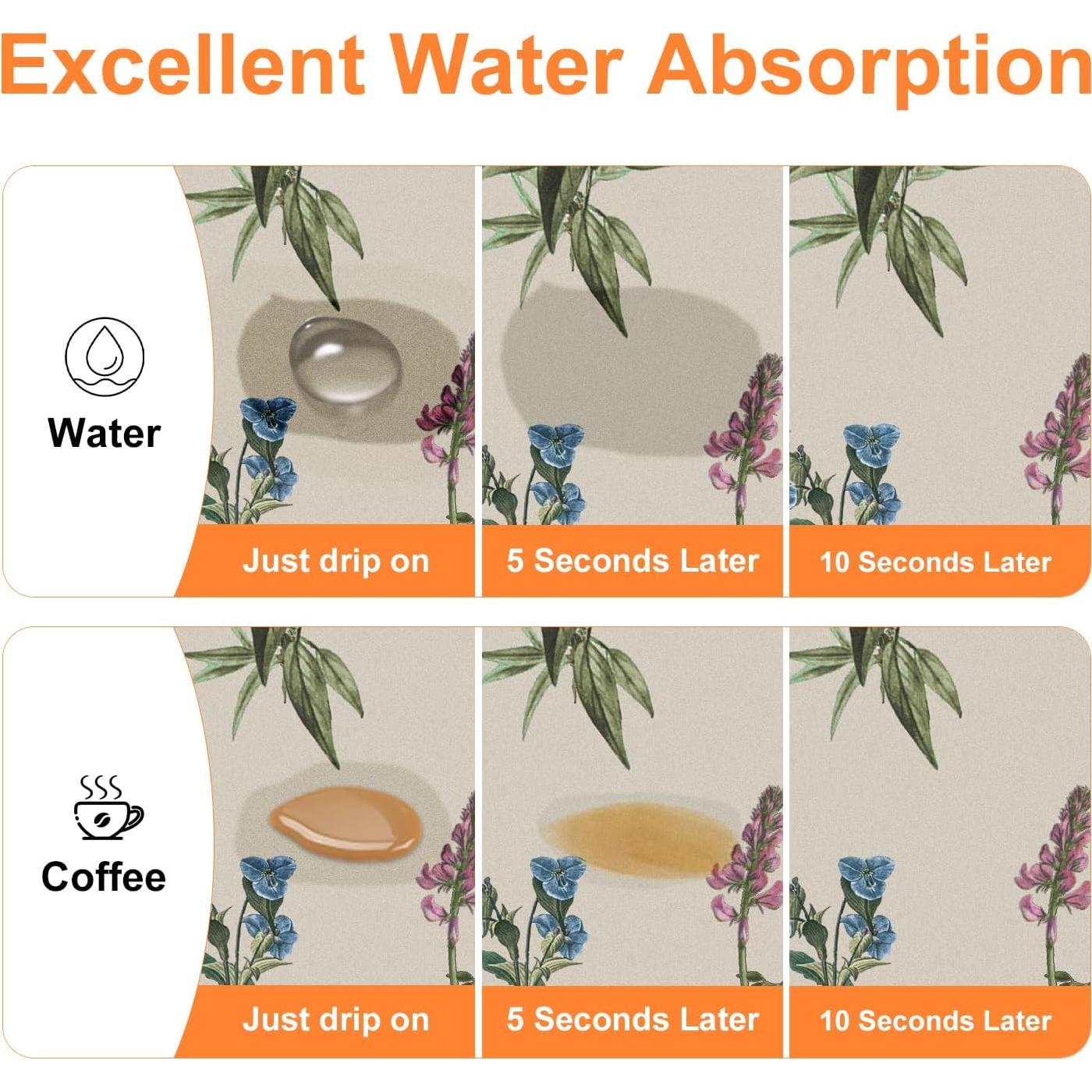 Alfombrilla para Secar Platos LOKHOM 30.48x50.8cm Floral Vintage