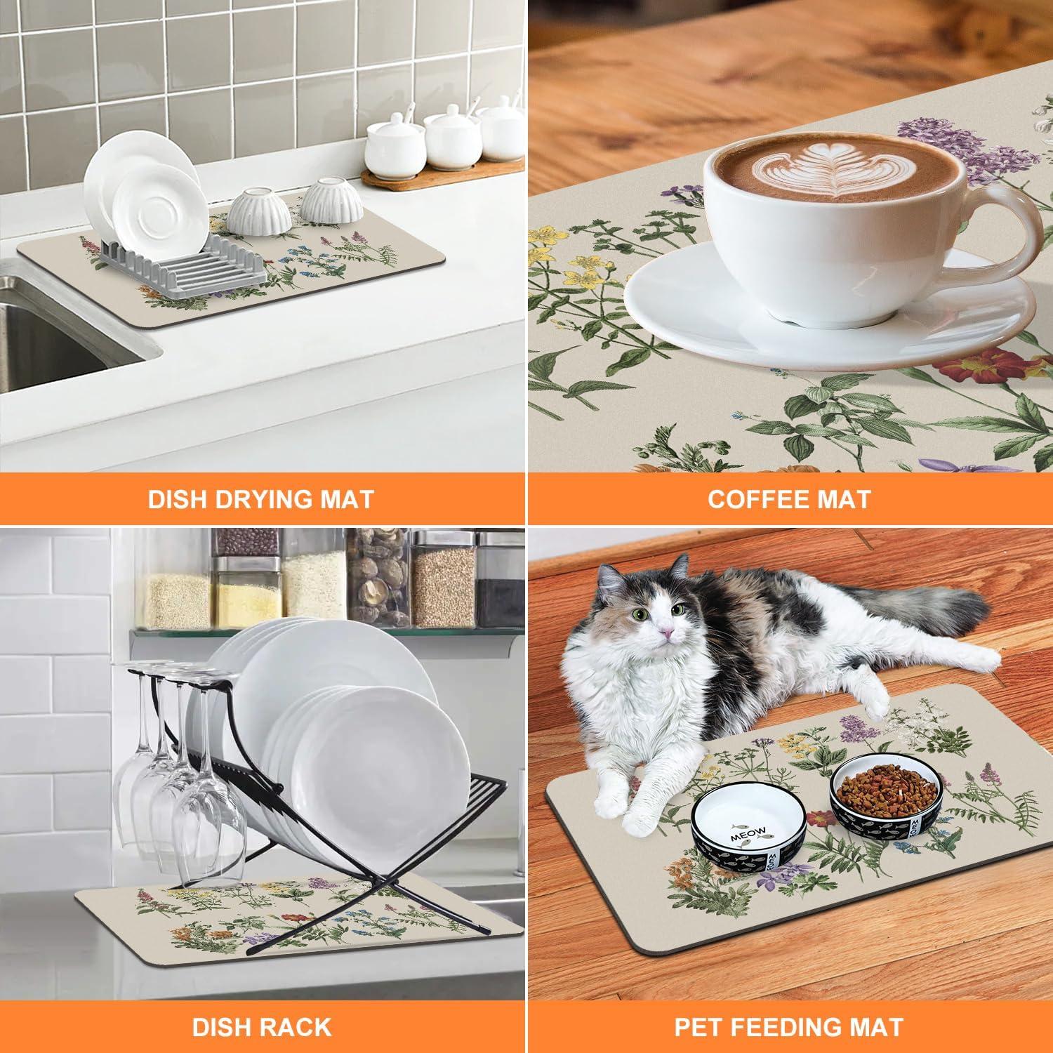 Alfombrilla para Secar Platos LOKHOM 30.48x50.8cm Floral Vintage