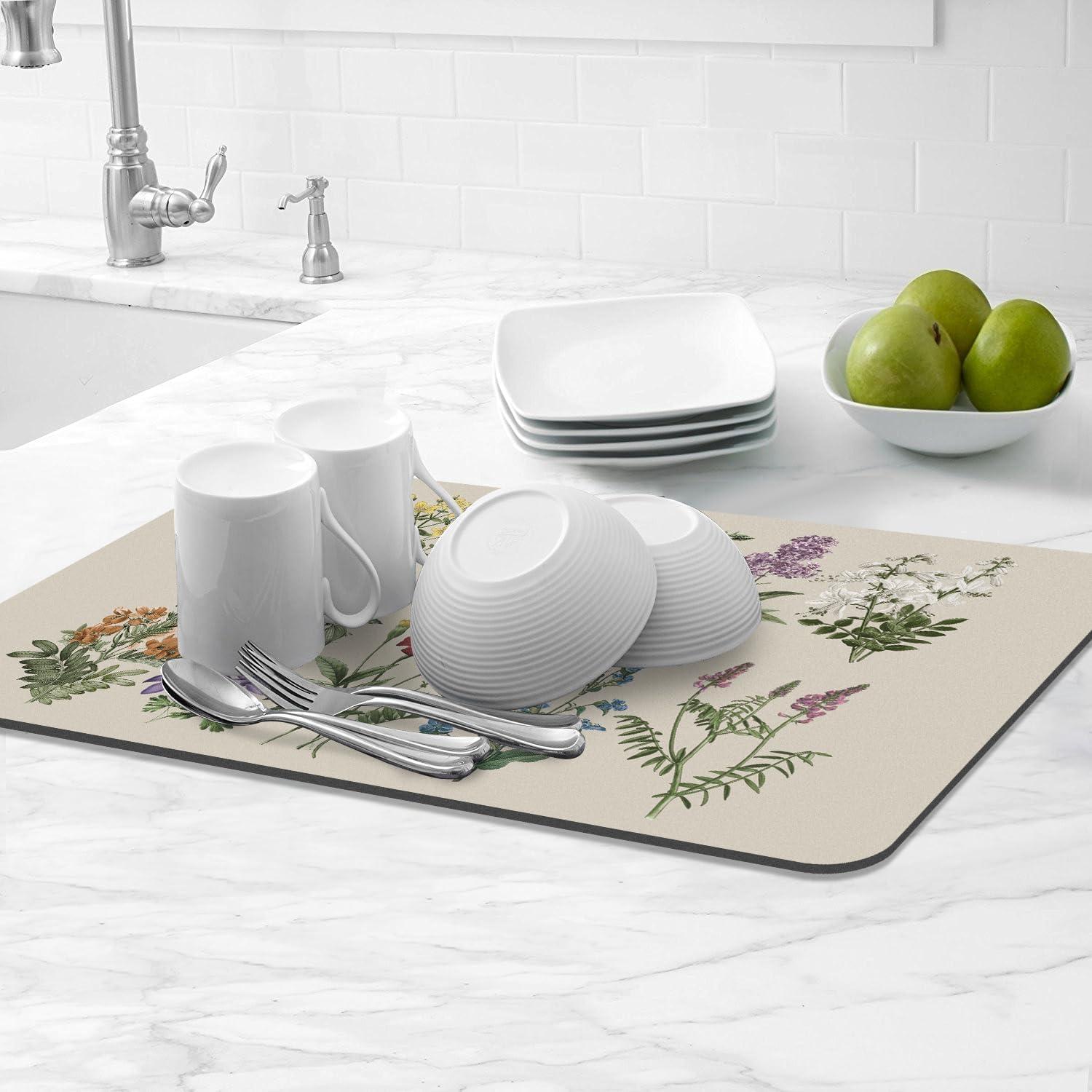 Alfombrilla para Secar Platos LOKHOM 30.48x50.8cm Floral Vintage