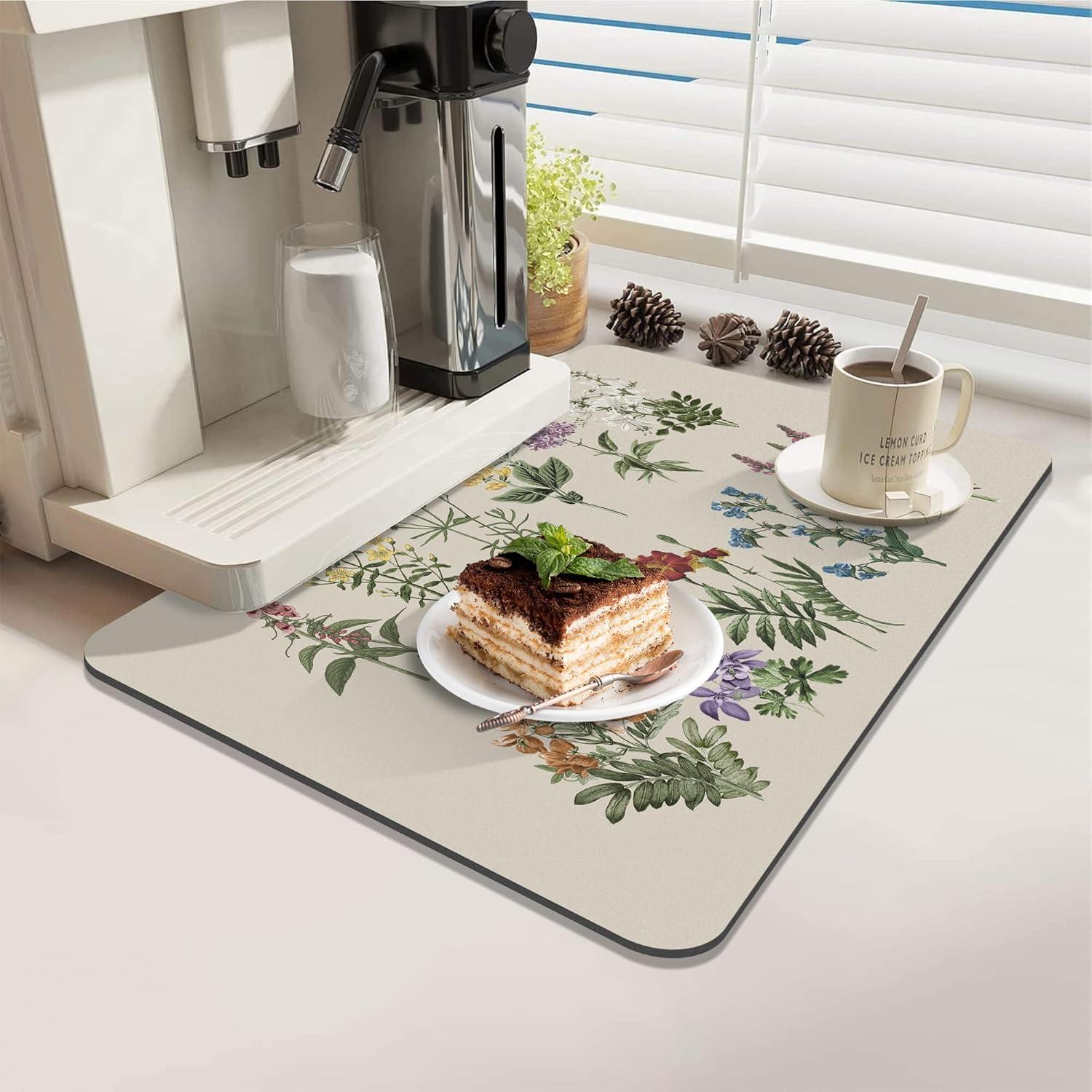 Alfombrilla para Secar Platos LOKHOM 30.48x50.8cm Floral Vintage