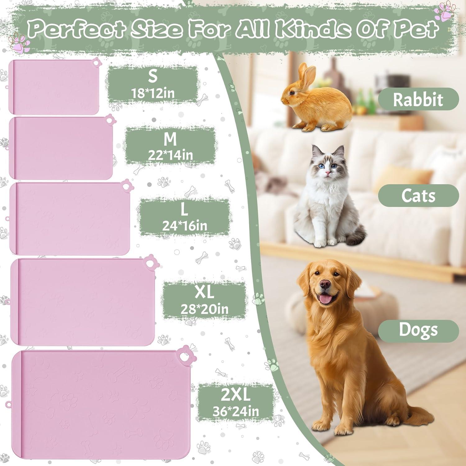 Alfombrilla de Silicona para Comida de Perro RAOUOEN 45.7x30.5cm