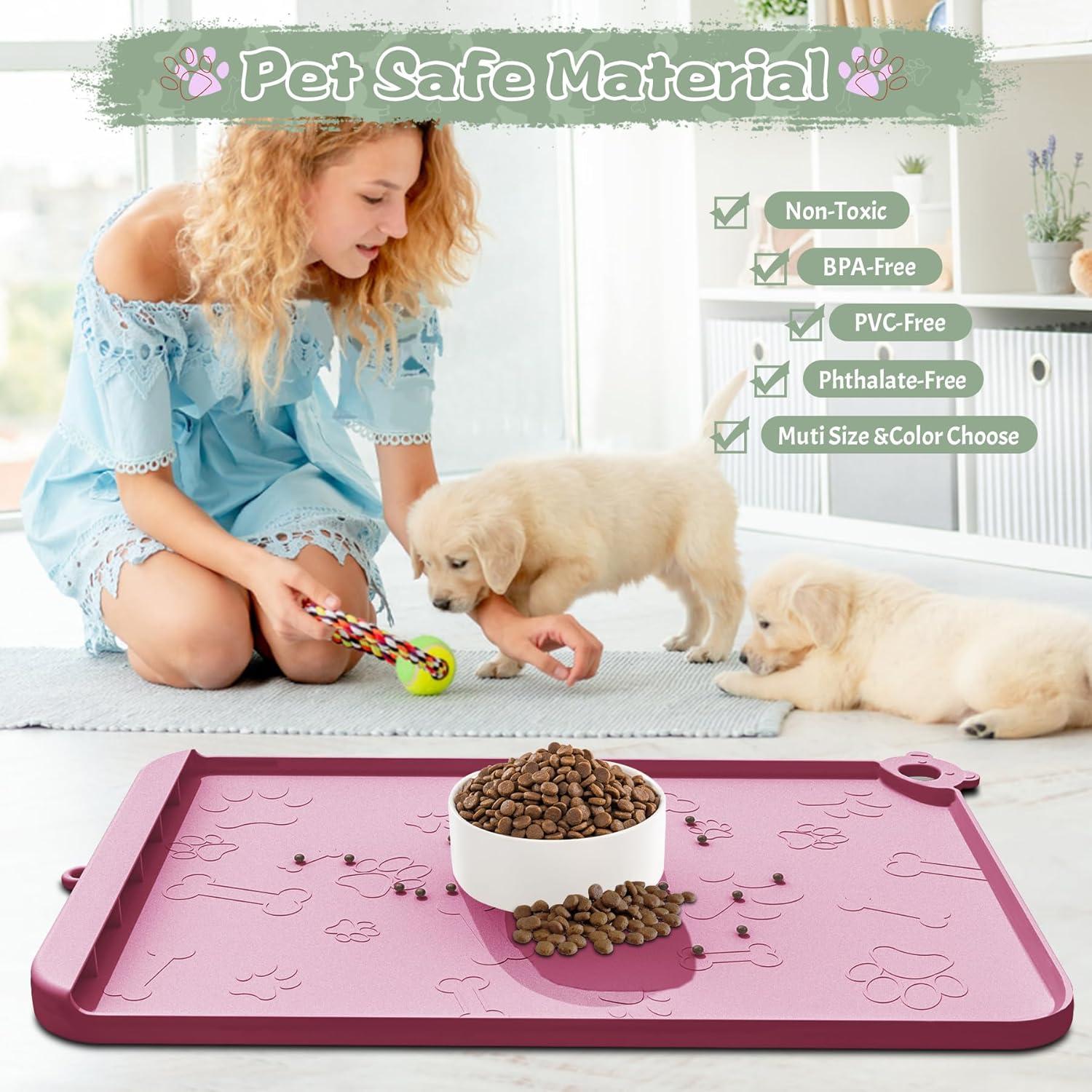 Alfombrilla de Silicona para Comida de Perro RAOUOEN 45.7x30.5cm