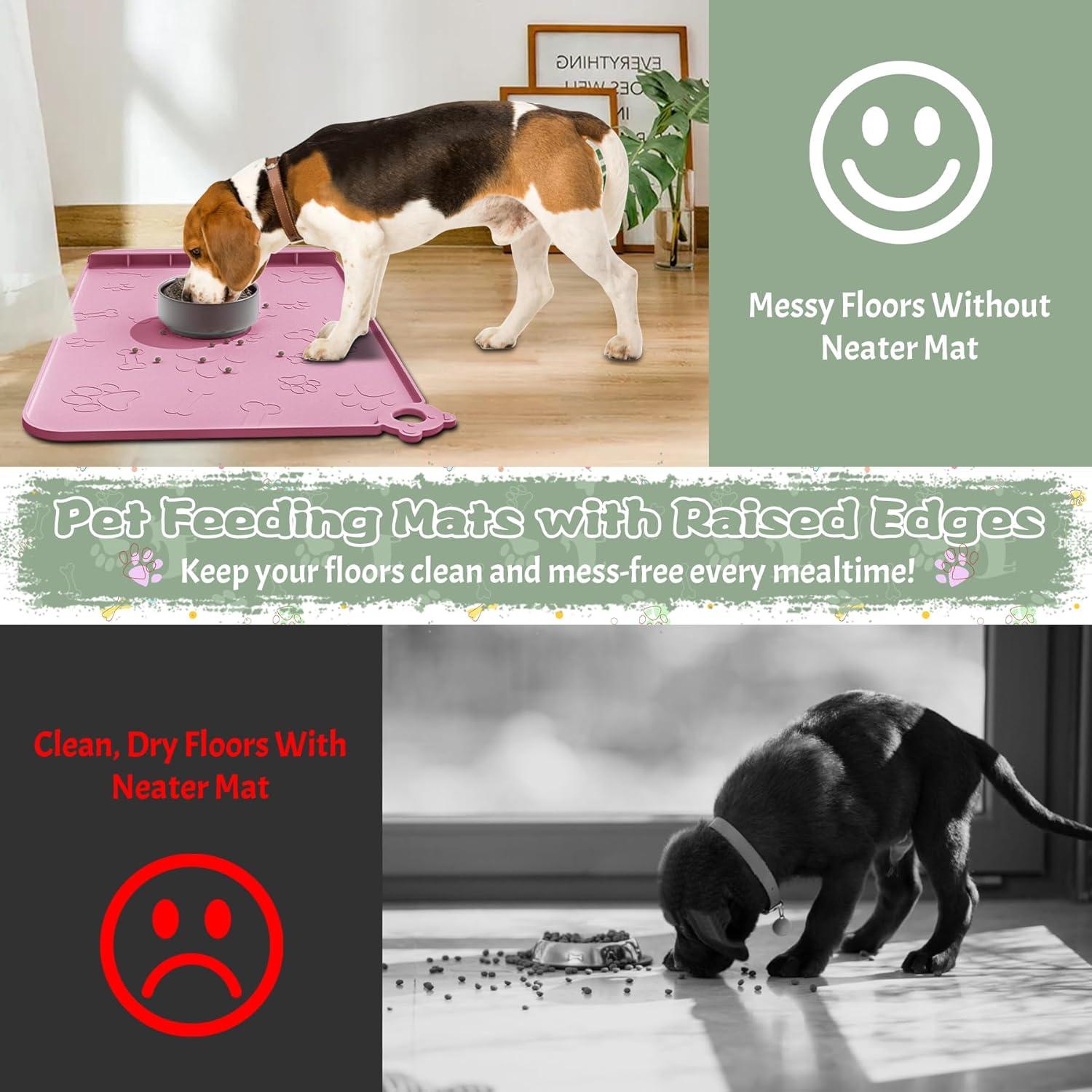 Alfombrilla de Silicona para Comida de Perro RAOUOEN 45.7x30.5cm