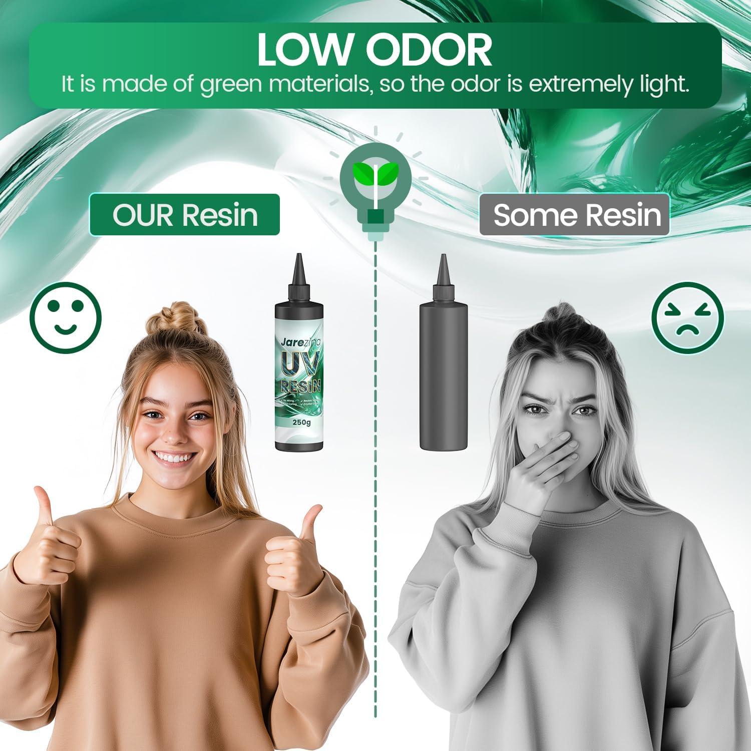 Resina UV Jarezina 500g Cristal Claro, Bajo Olor, Rápido Curado