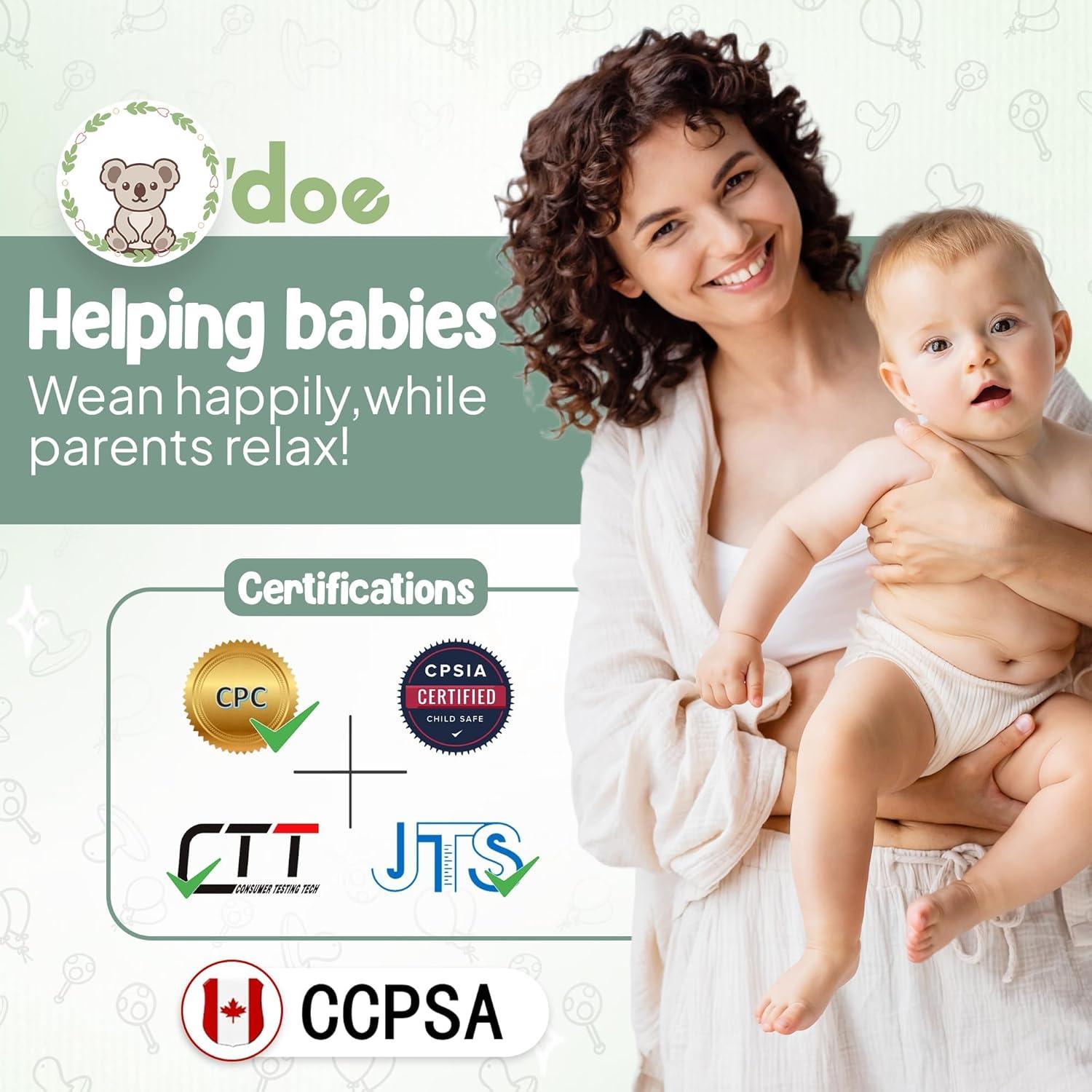 Juego de Alimentación O'doe 15 Piezas Silicona Bebé Verde