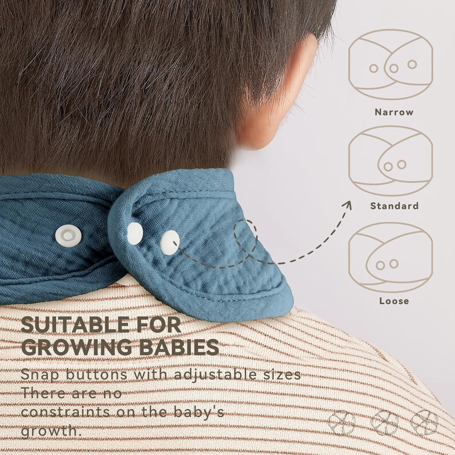 Baberos de Muselina para Bebés Unisex - Algodón Orgánico - 6 Piezas