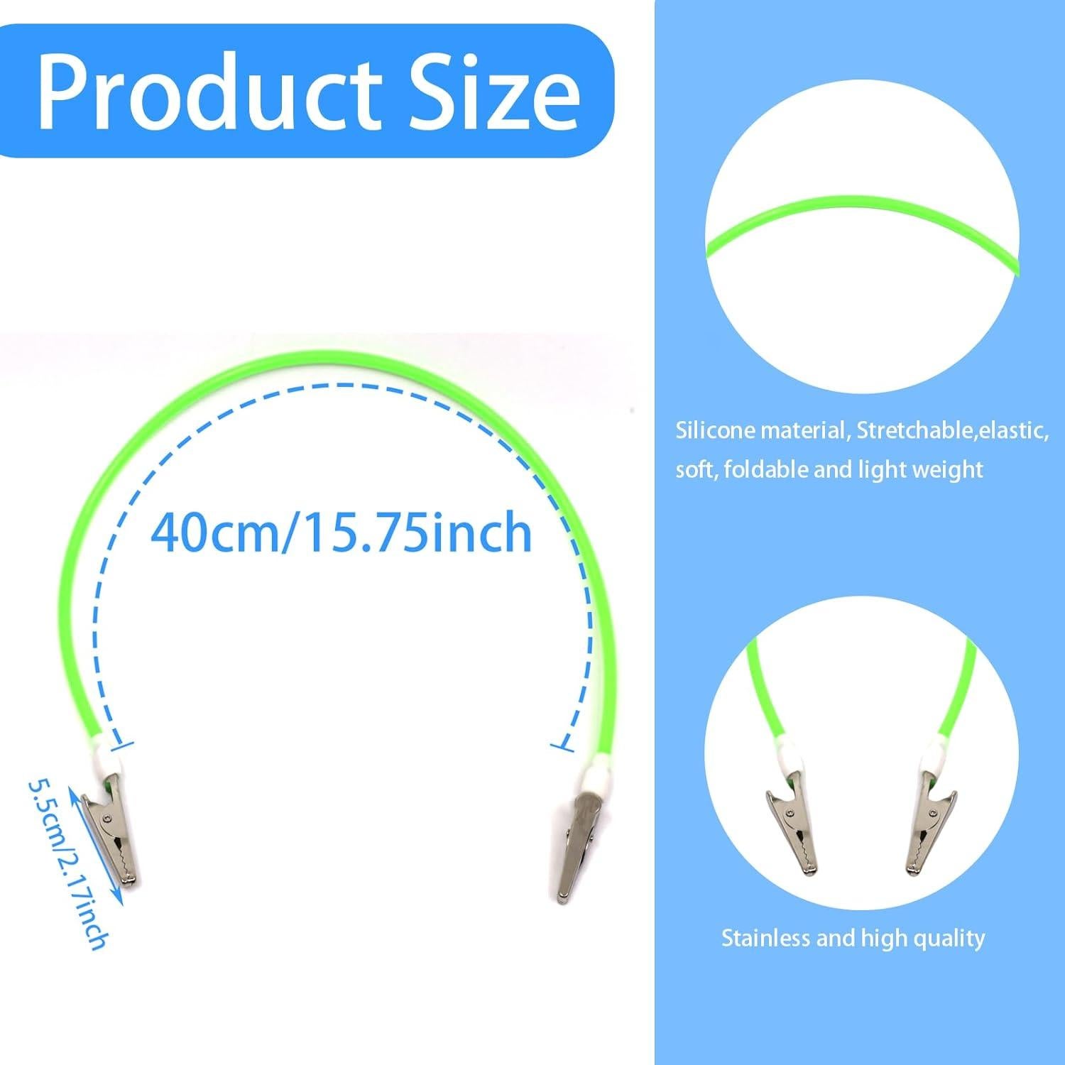 5 Clips de Babero de Silicona TSEWA con Cadenas Coloridas