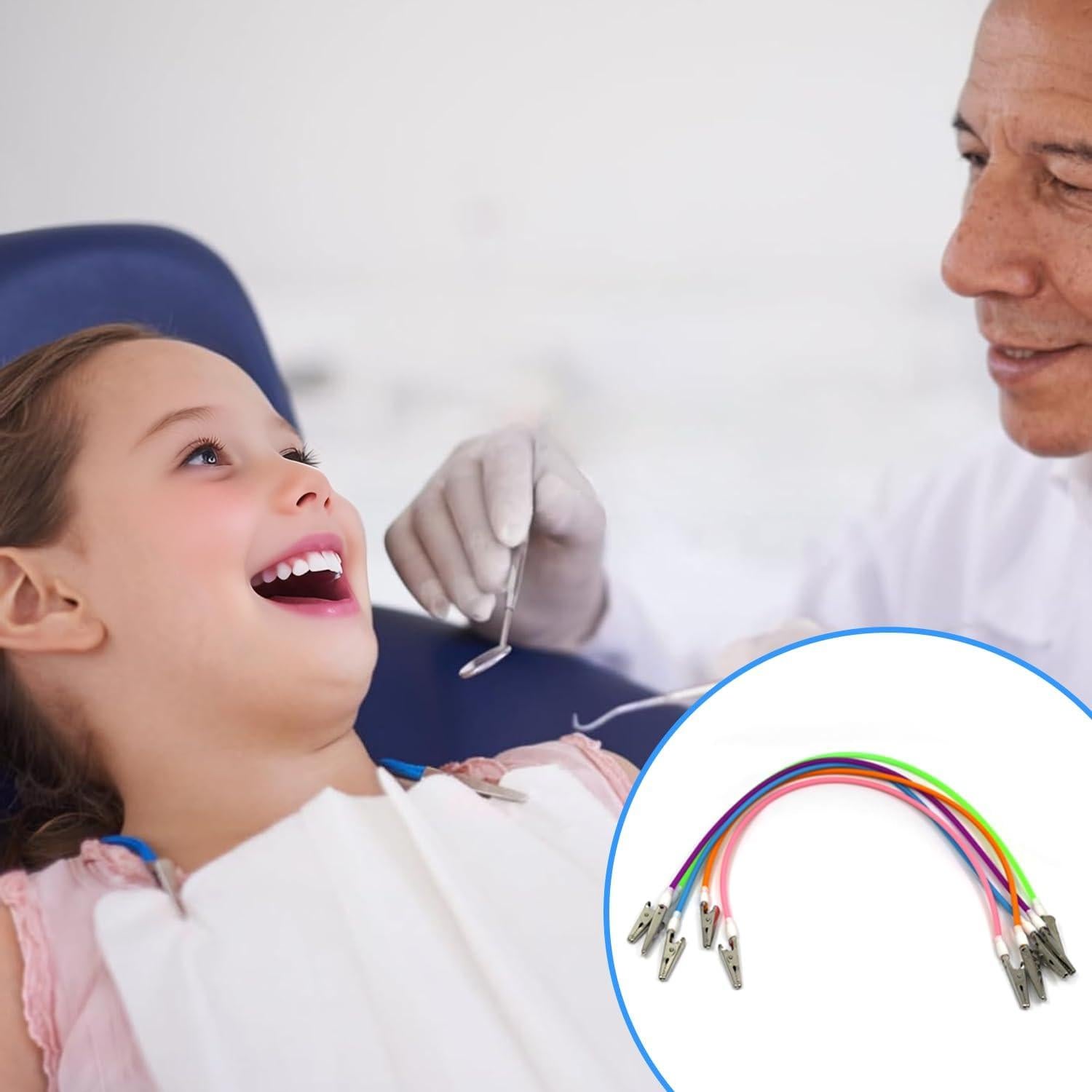 5 Clips de Babero de Silicona TSEWA con Cadenas Coloridas