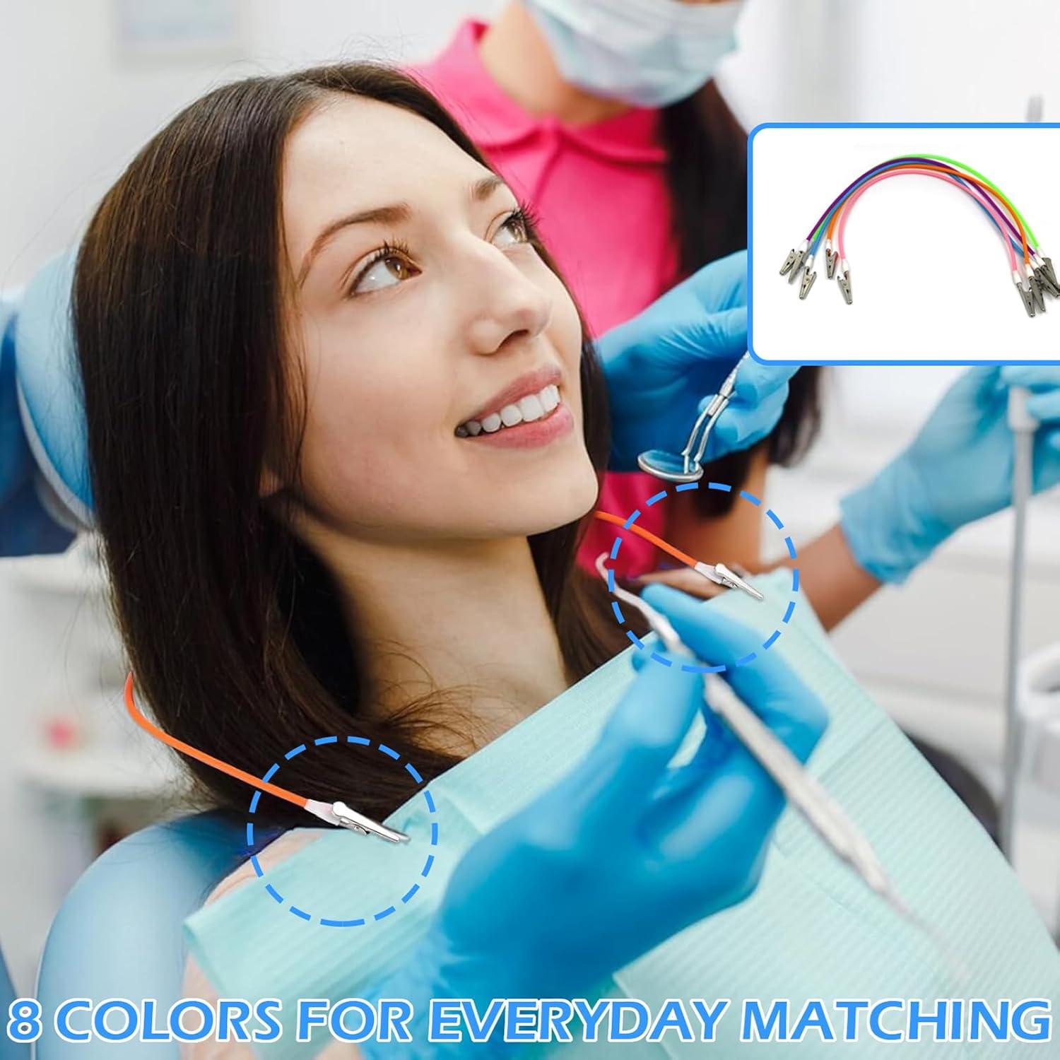 5 Clips de Babero de Silicona TSEWA con Cadenas Coloridas