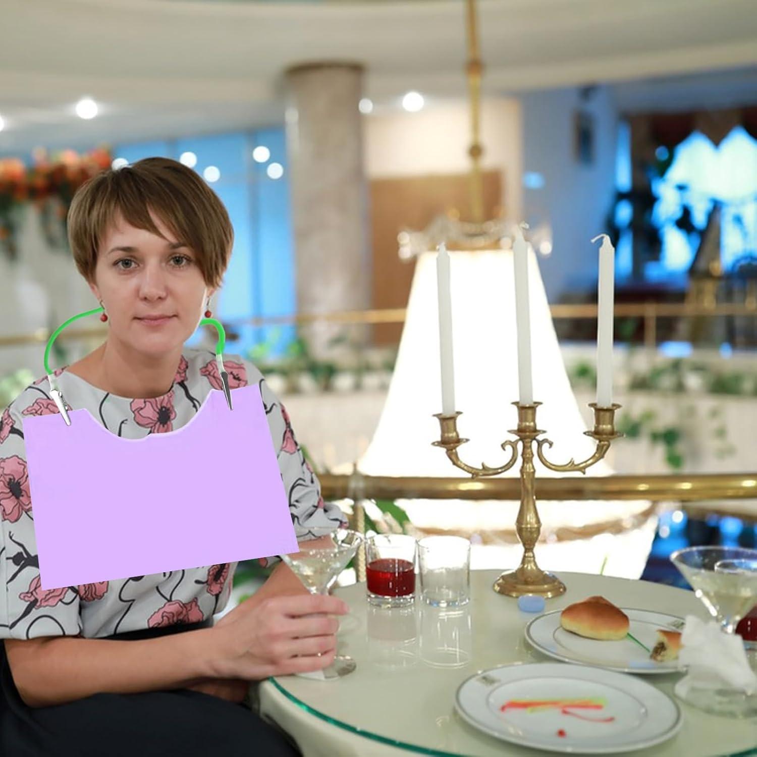 5 Clips de Babero de Silicona TSEWA con Cadenas Coloridas