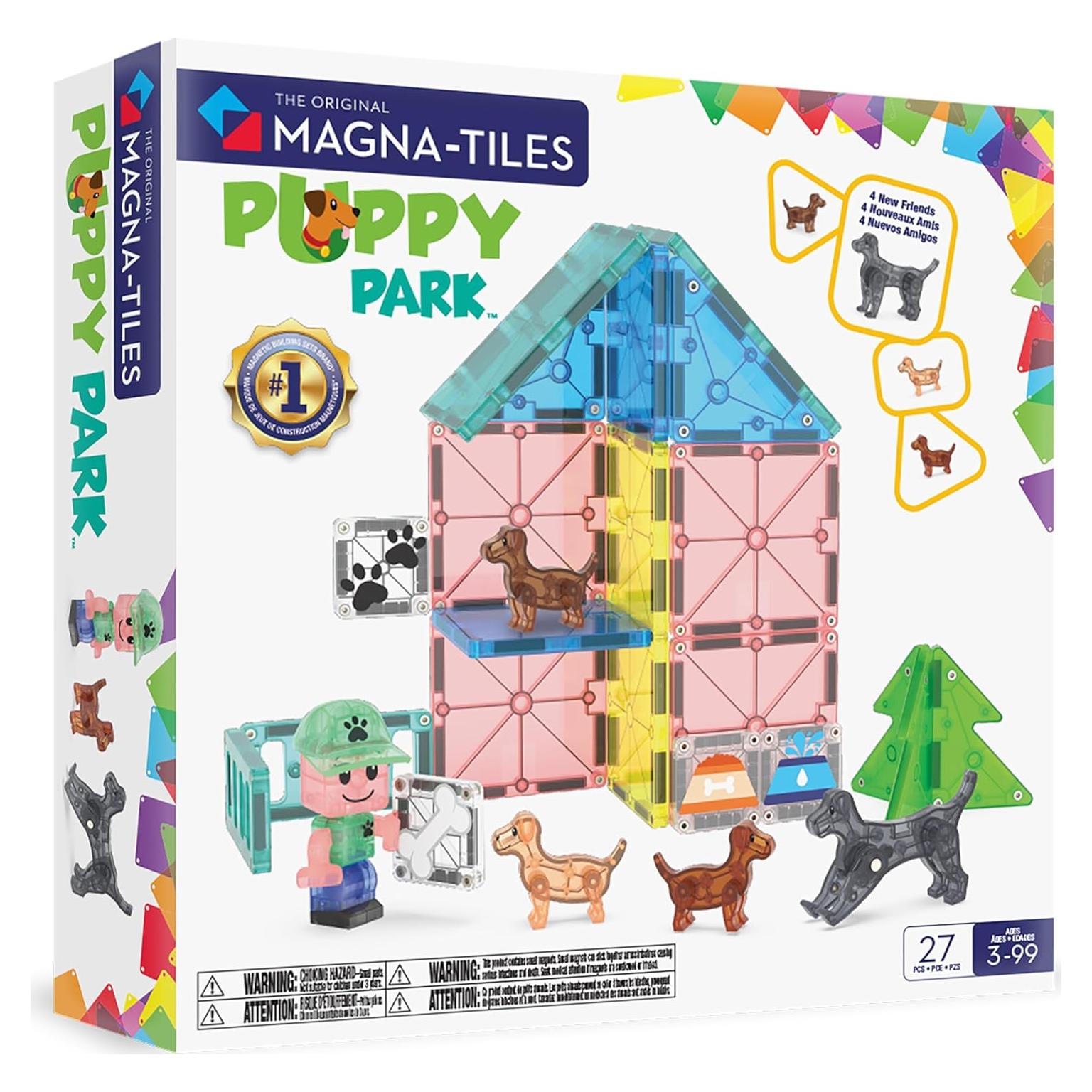MAGNA-TILES Parque de Cachorros 27 Piezas Set Magnético