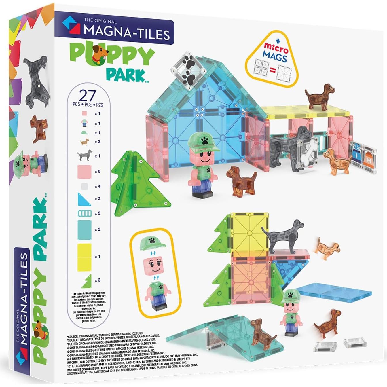 MAGNA-TILES Parque de Cachorros 27 Piezas Set Magnético