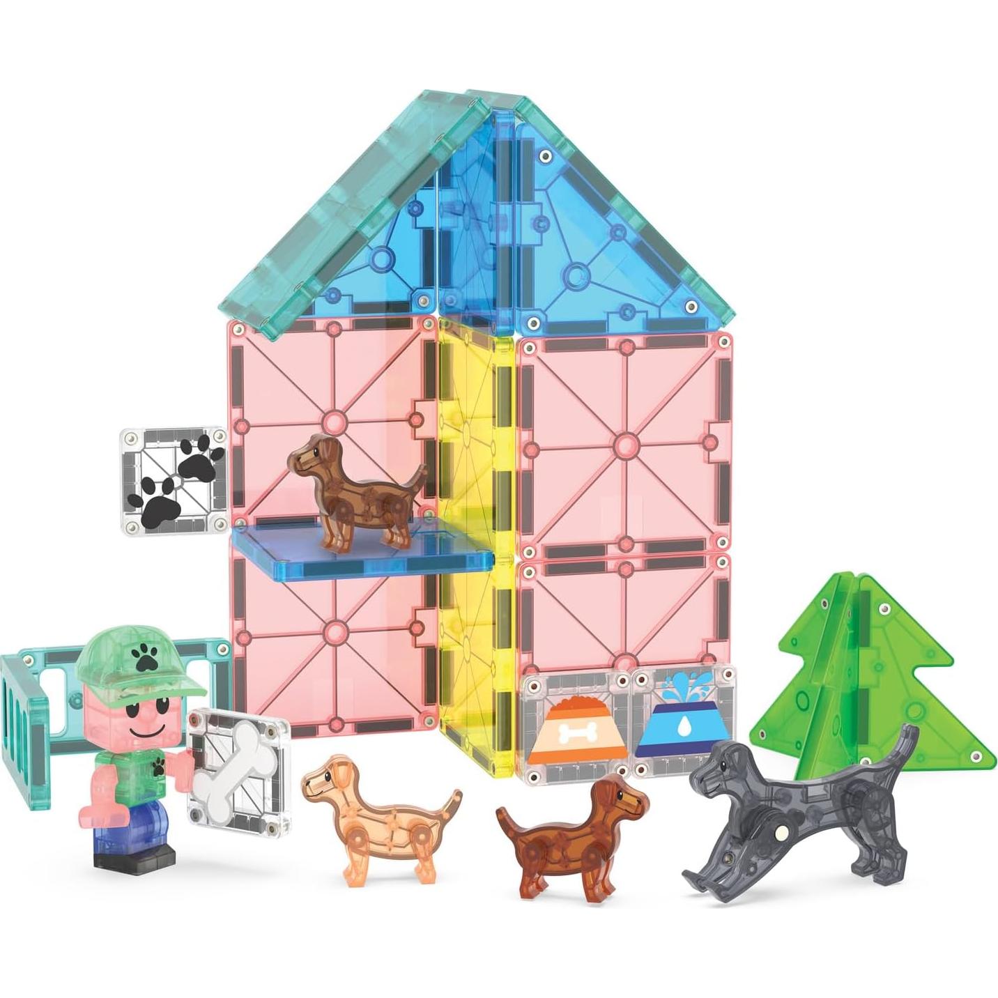MAGNA-TILES Parque de Cachorros 27 Piezas Set Magnético