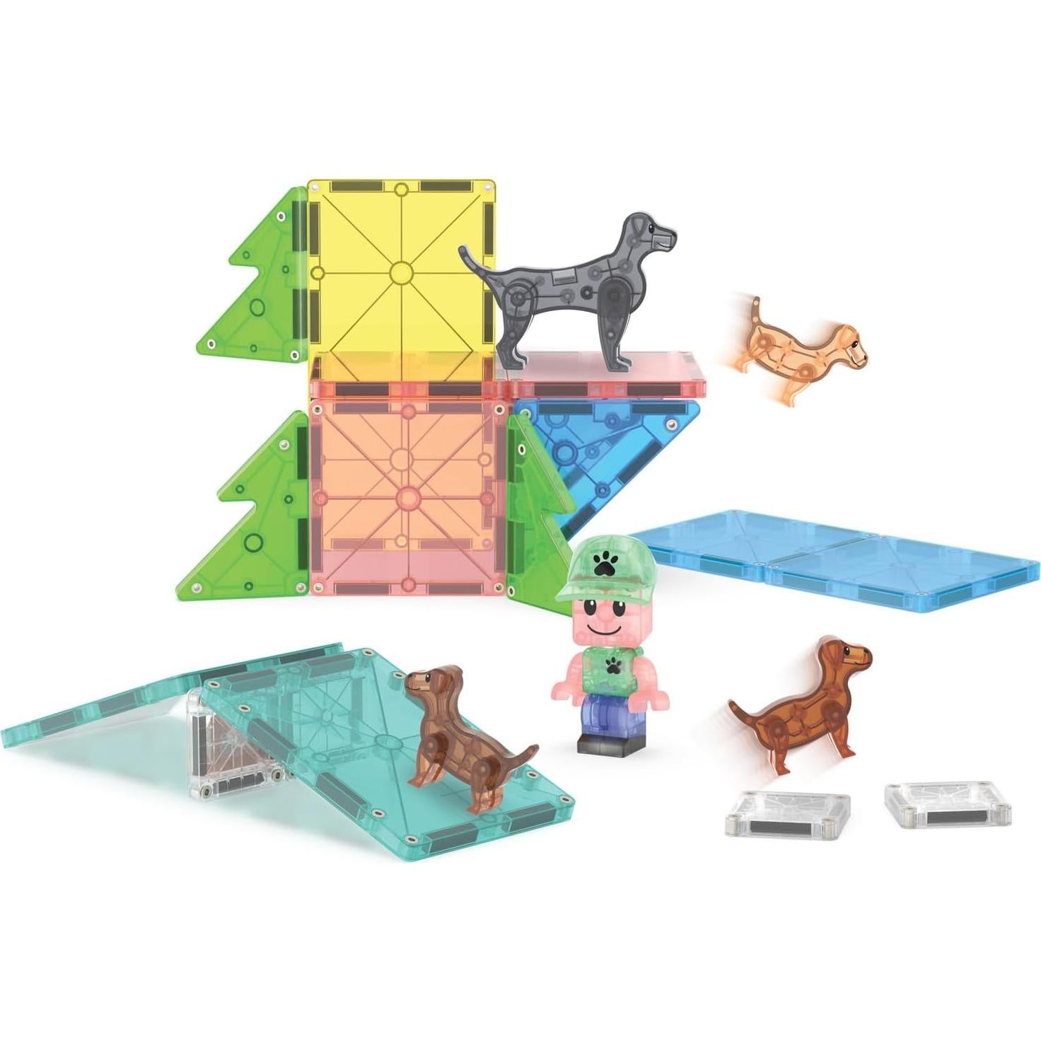MAGNA-TILES Parque de Cachorros 27 Piezas Set Magnético