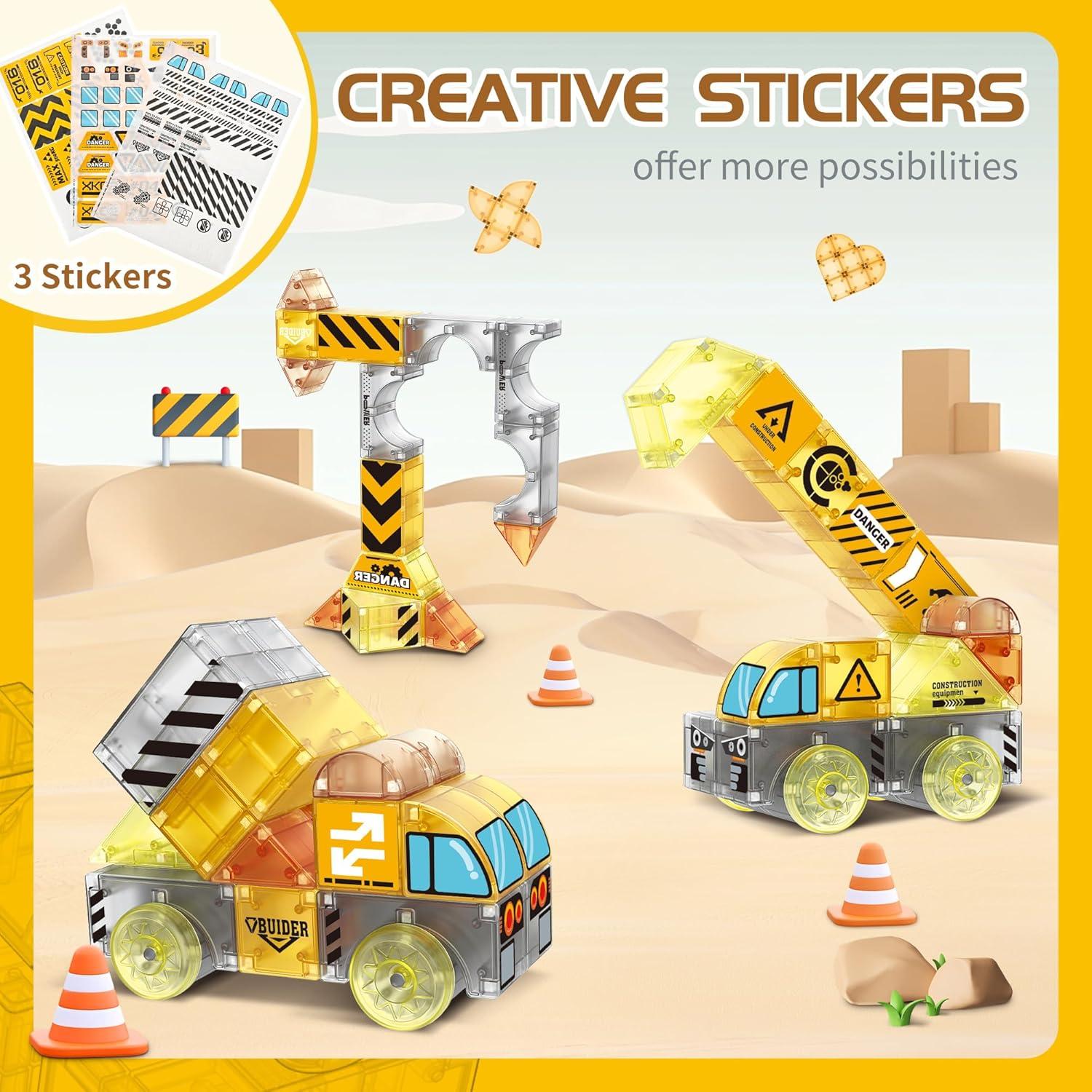 Bloques Magnéticos Cossy 3D para Niños 3-14 Años - Set STEM