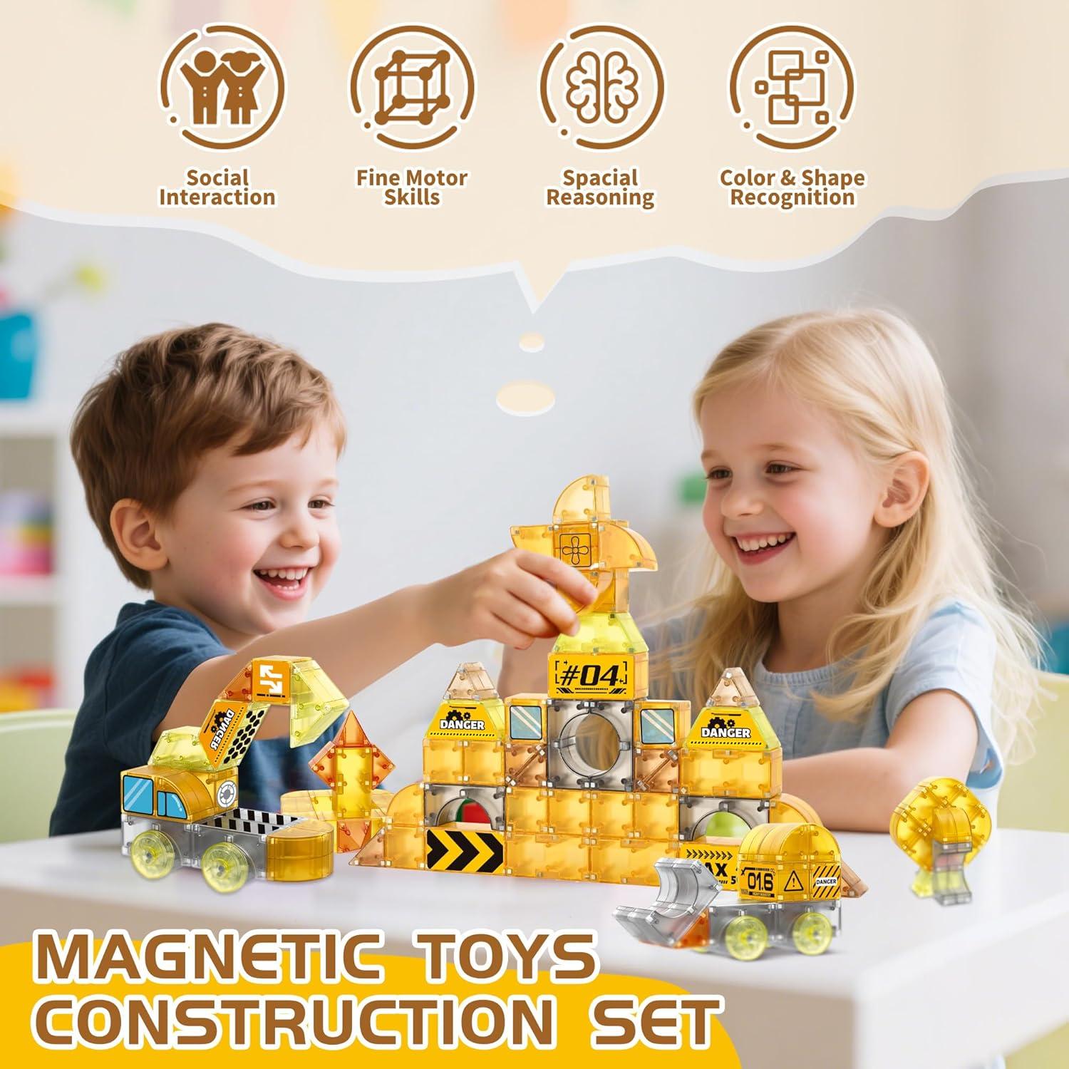 Bloques Magnéticos Cossy 3D para Niños 3-14 Años - Set STEM