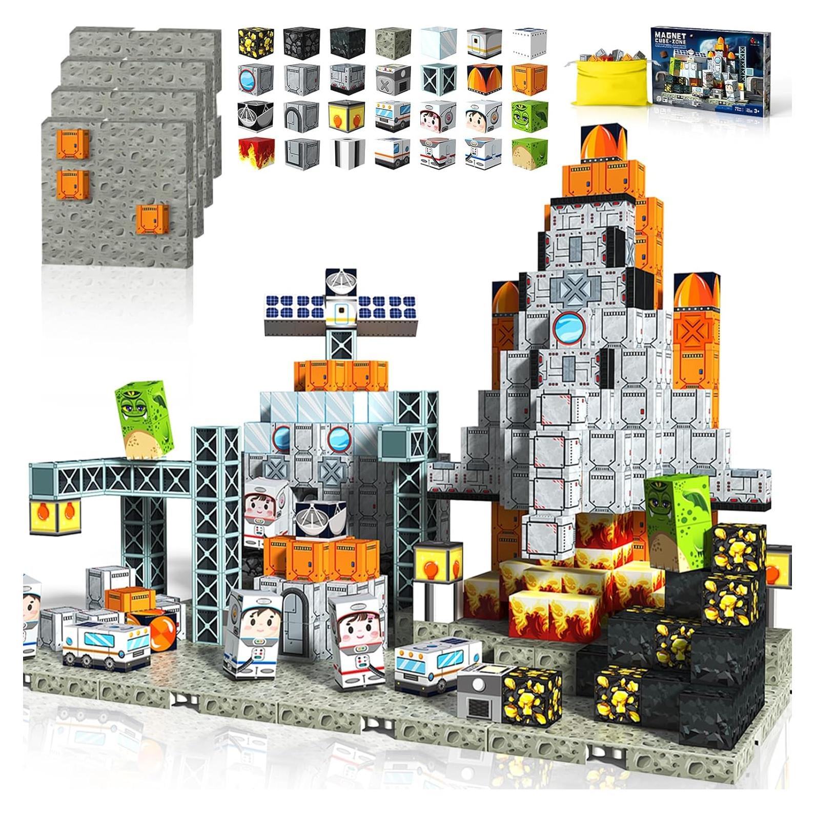 150 Bloques Magnéticos Resflycheng con 4 Placas Base 32x21cm