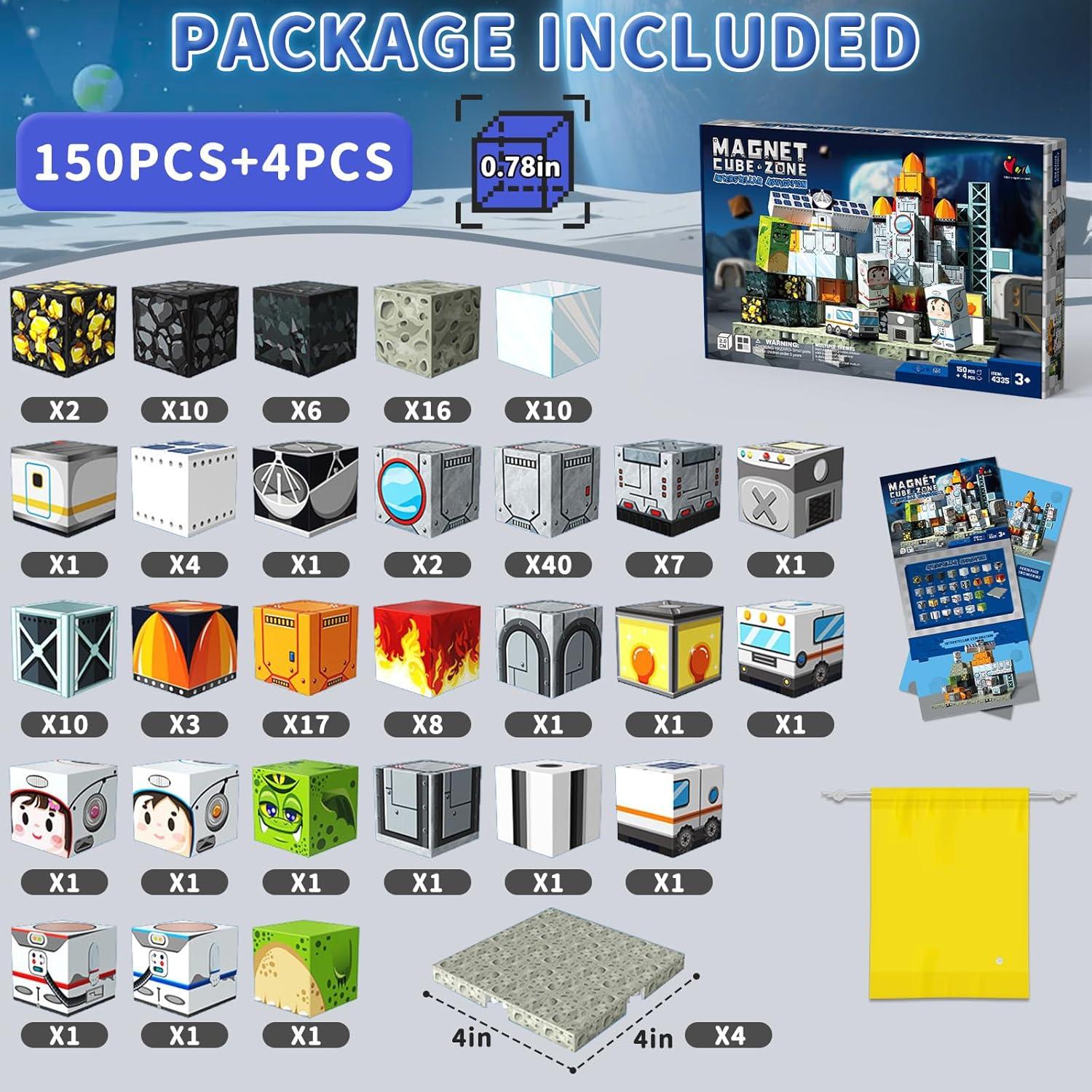 150 Bloques Magnéticos Resflycheng con 4 Placas Base 32x21cm