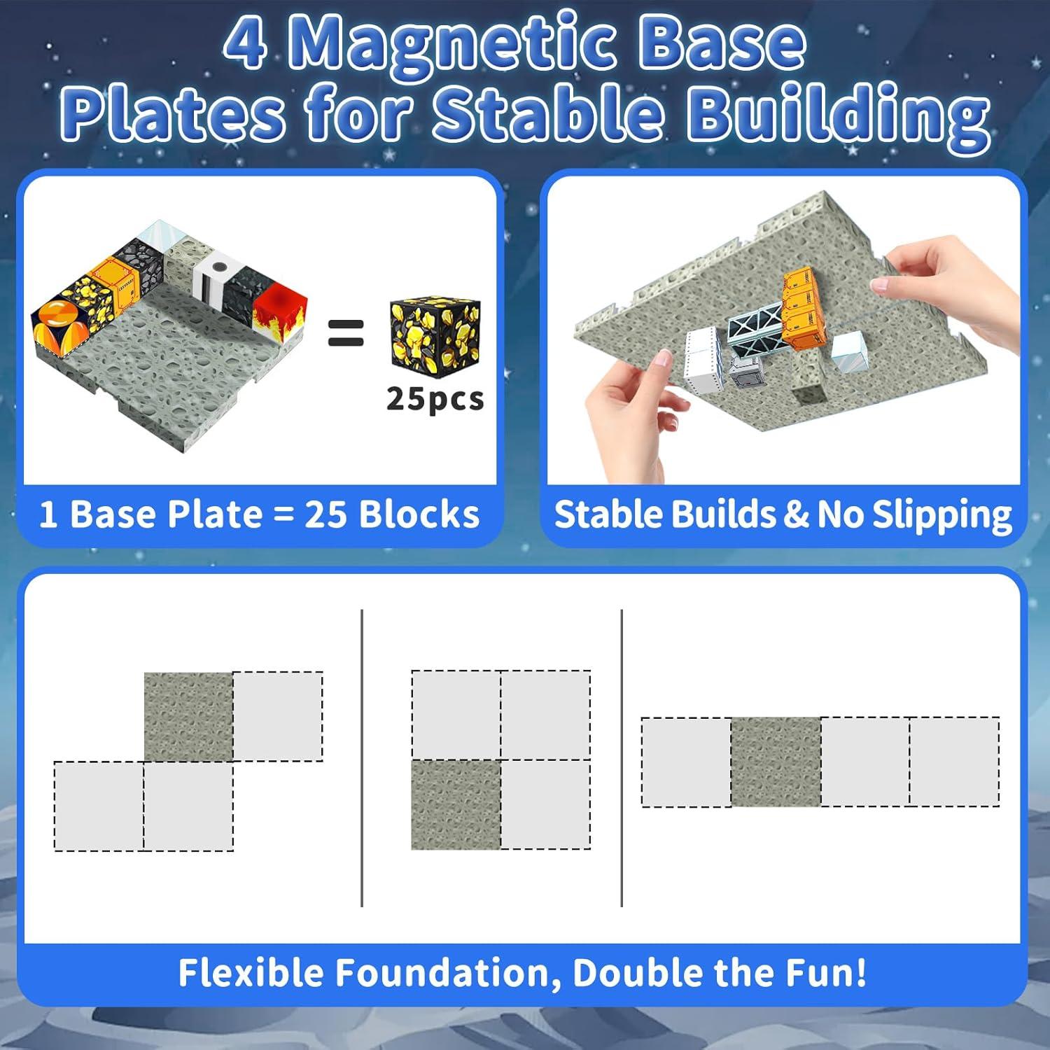 150 Bloques Magnéticos Resflycheng con 4 Placas Base 32x21cm