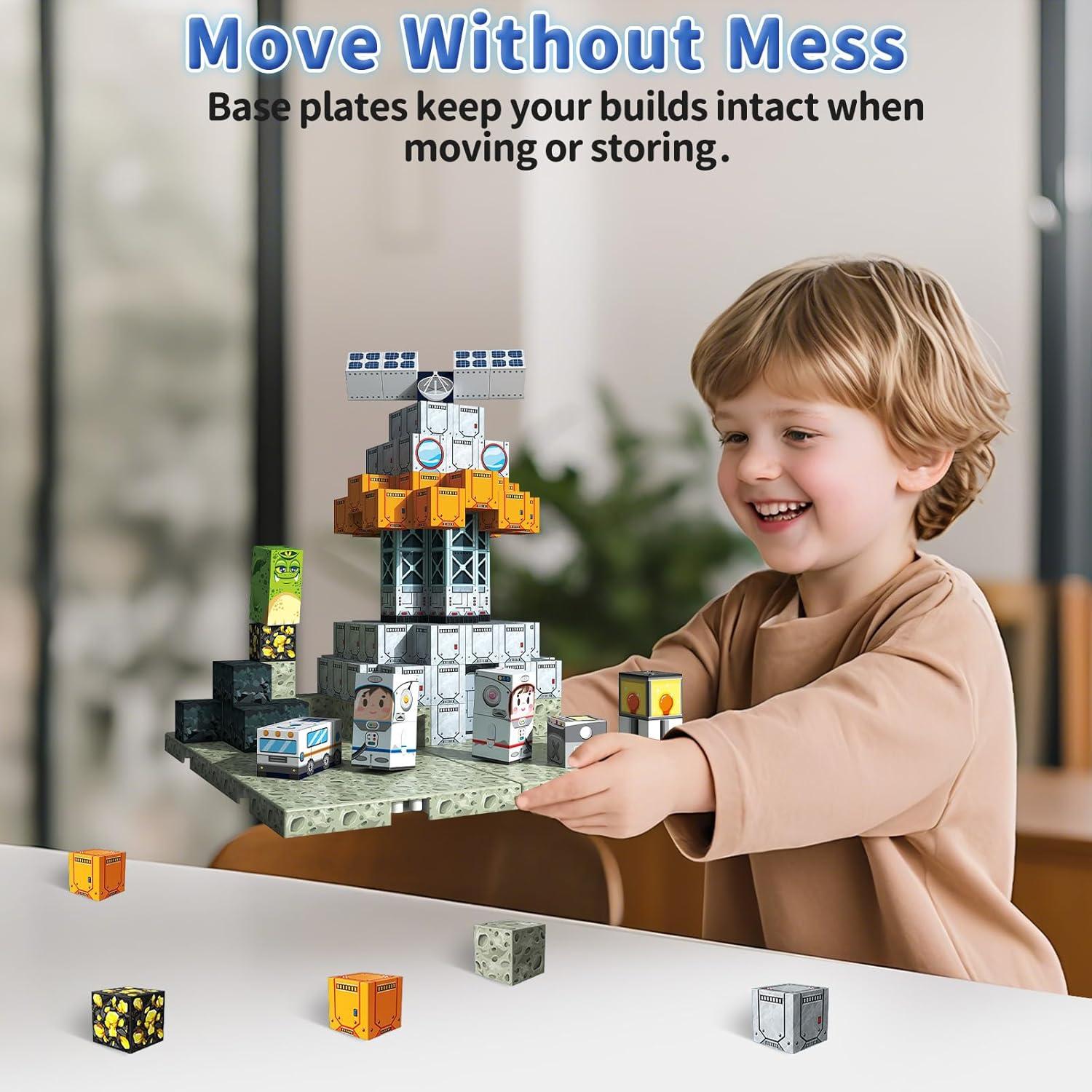 150 Bloques Magnéticos Resflycheng con 4 Placas Base 32x21cm