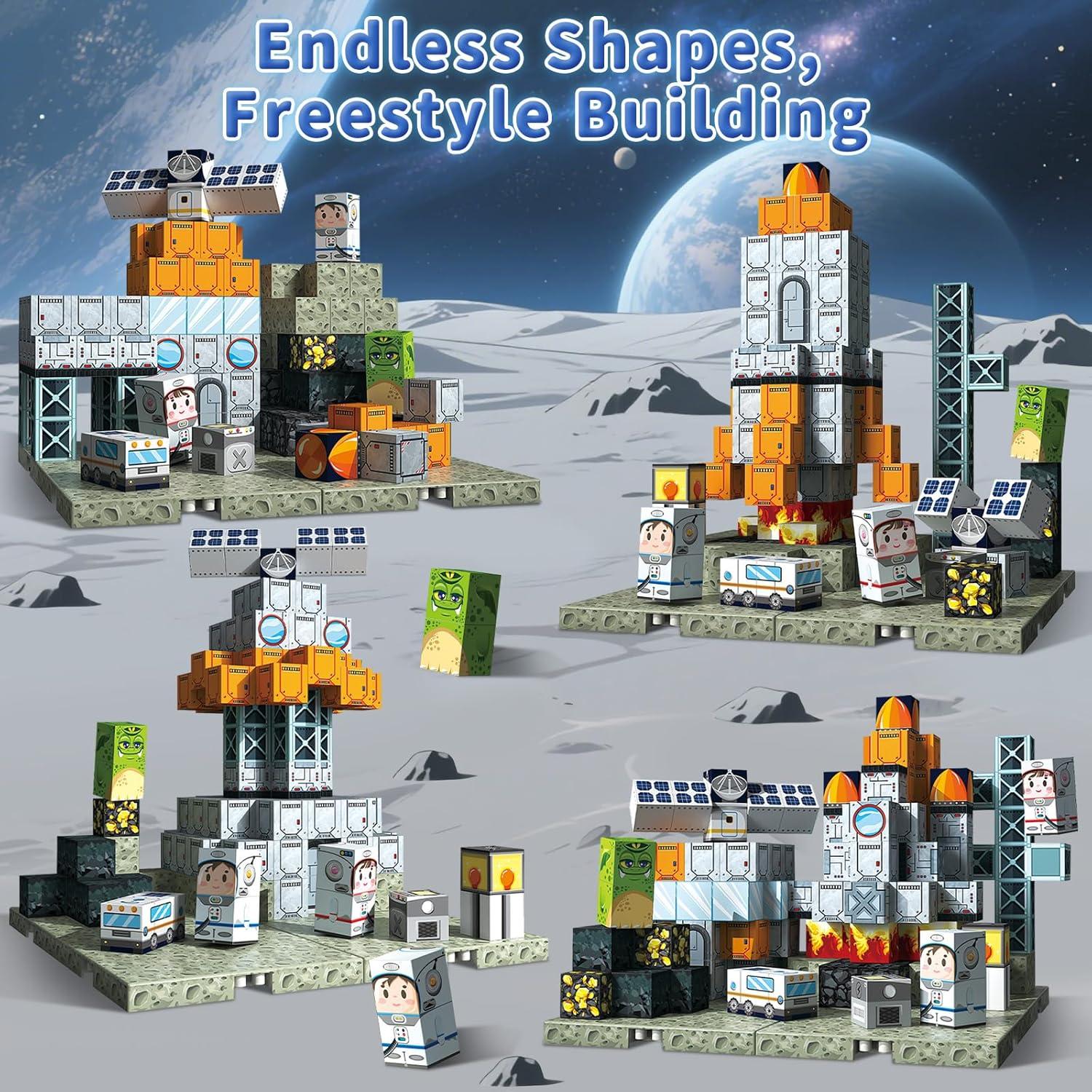 150 Bloques Magnéticos Resflycheng con 4 Placas Base 32x21cm