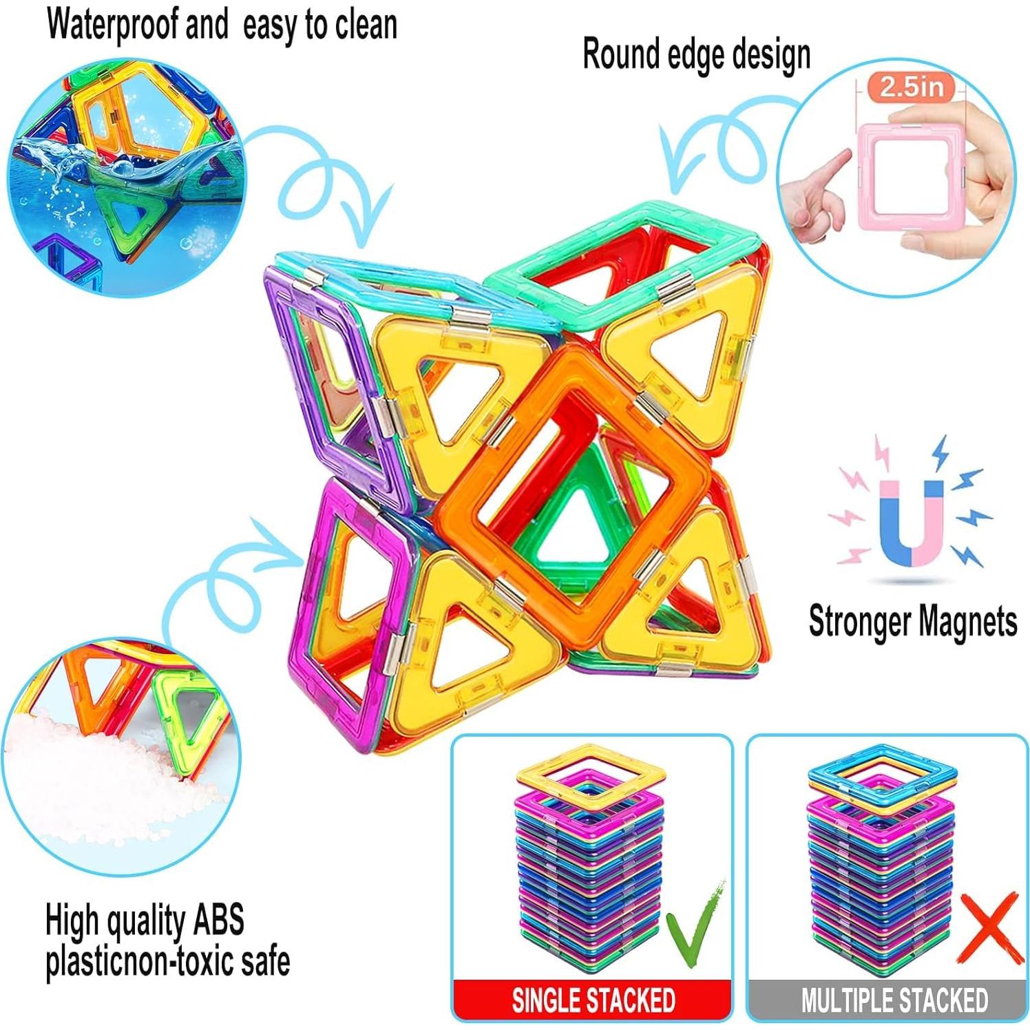 Bloques Magnéticos Educativos 40PCS - Juguetes STEM para Niños 3+