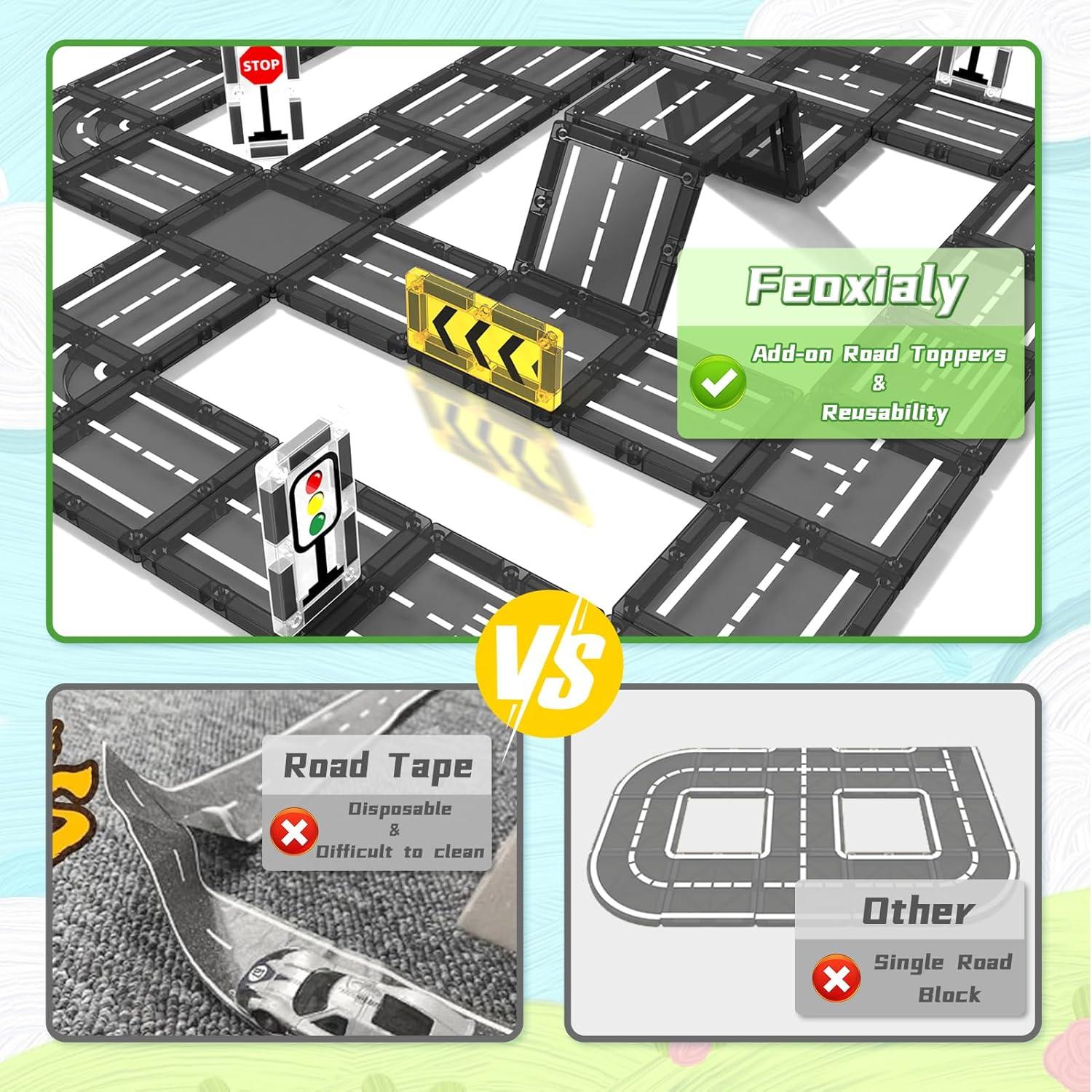 Juego de Pistas Magnéticas Feoxialy para Niños 3-10 Años