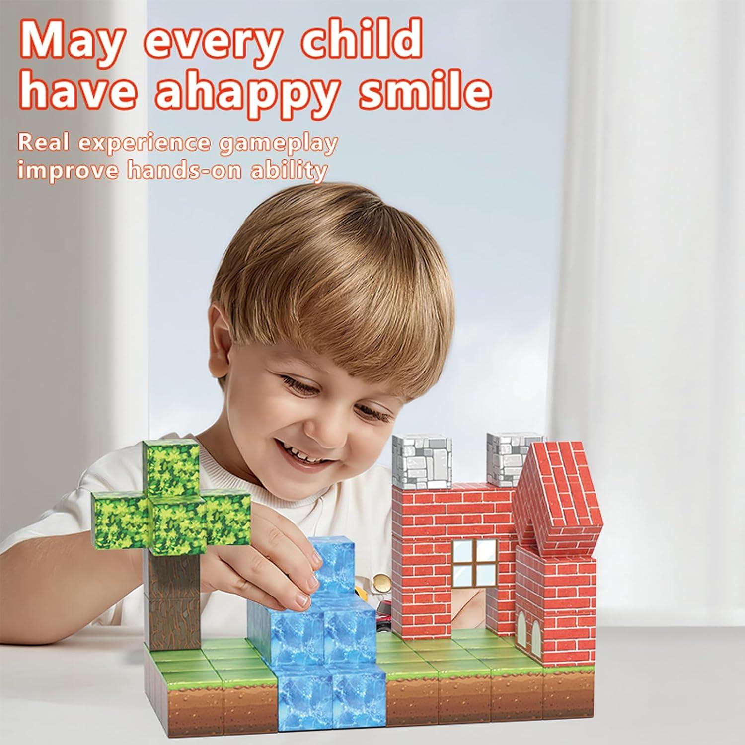 Set de Bloques Magnéticos Oqotoy 155 Piezas Bosque y Animales