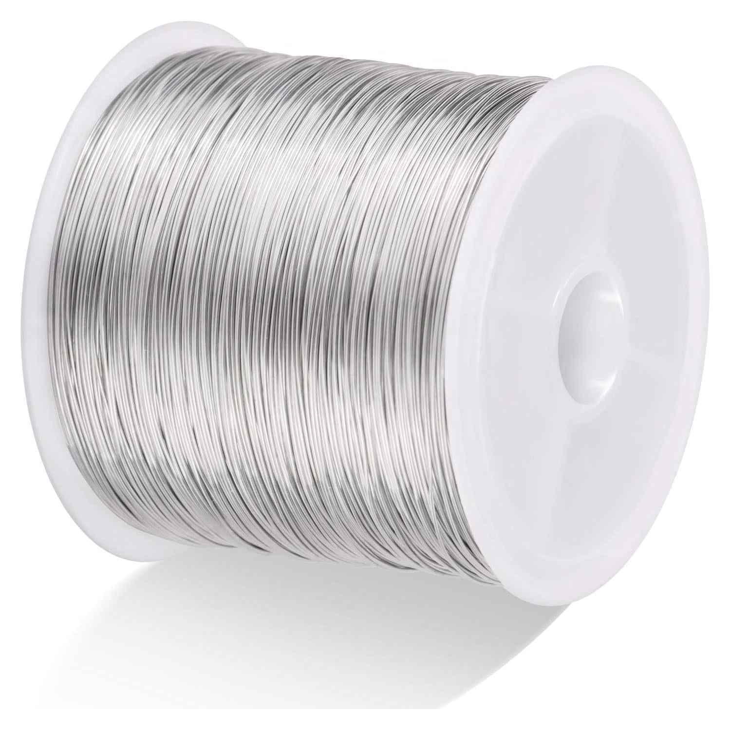 Alambre para Joyería MIKIMIQI 100m Cobre 26 Calibre Plateado