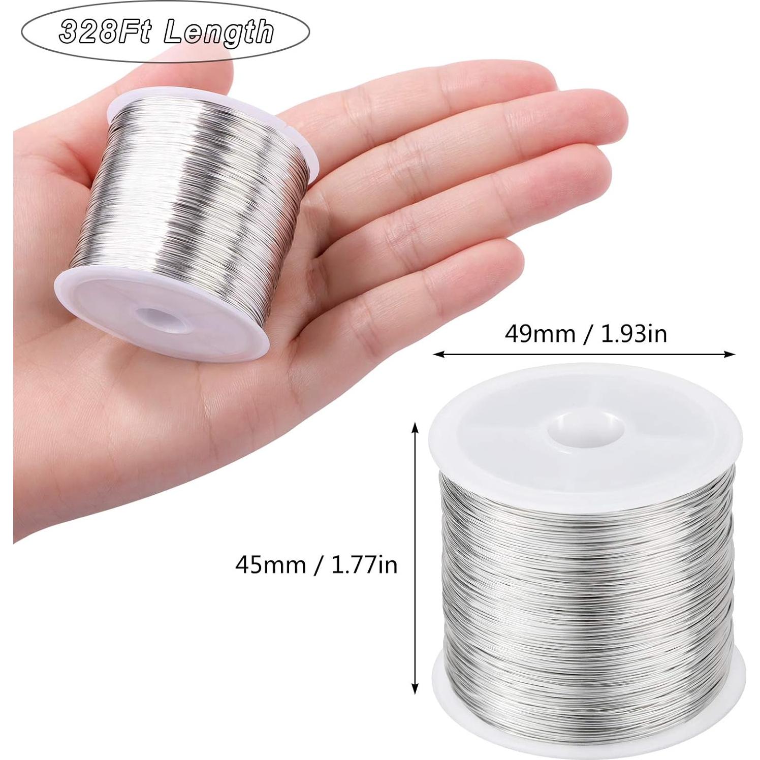 Alambre para Joyería MIKIMIQI 100m Cobre 26 Calibre Plateado