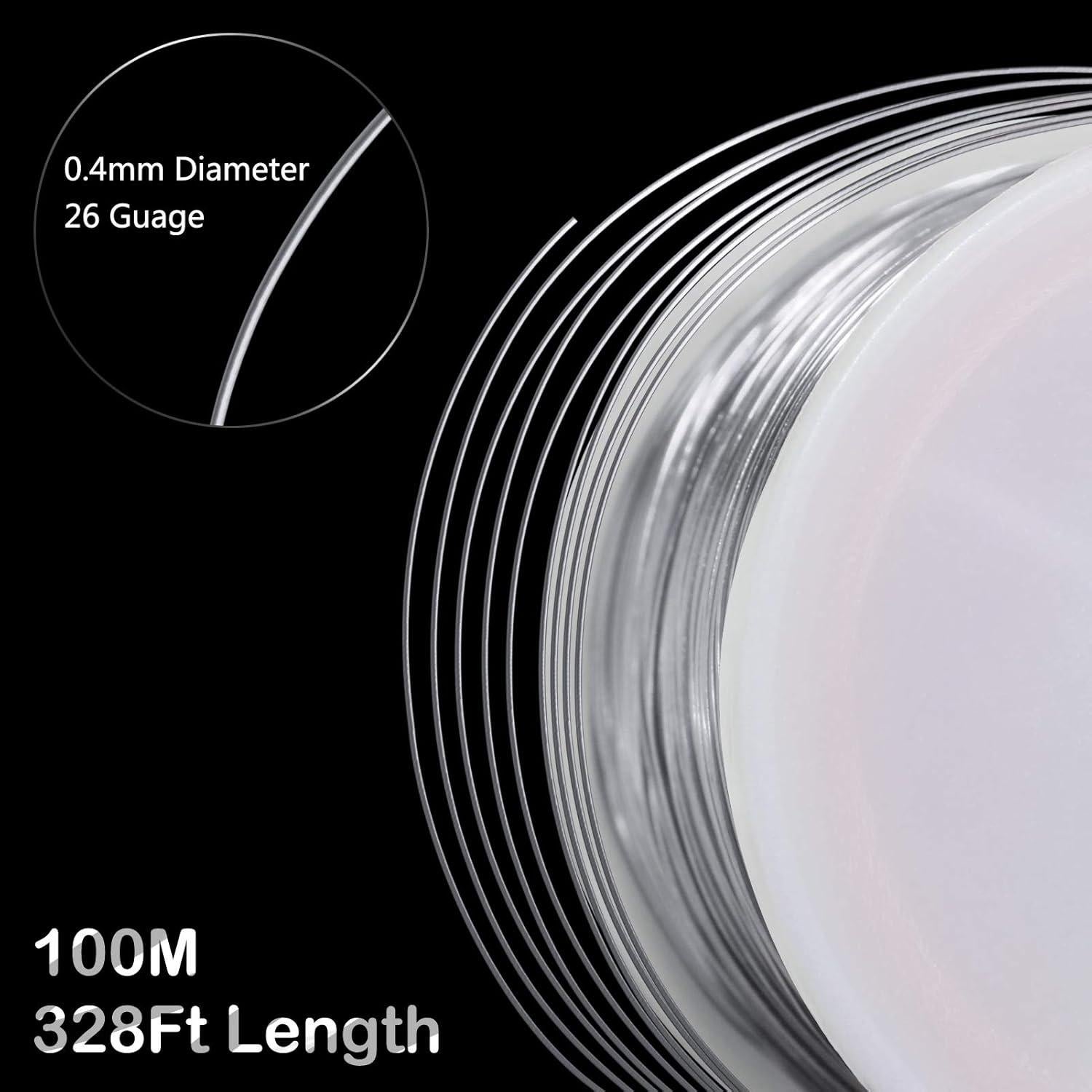 Alambre para Joyería MIKIMIQI 100m Cobre 26 Calibre Plateado