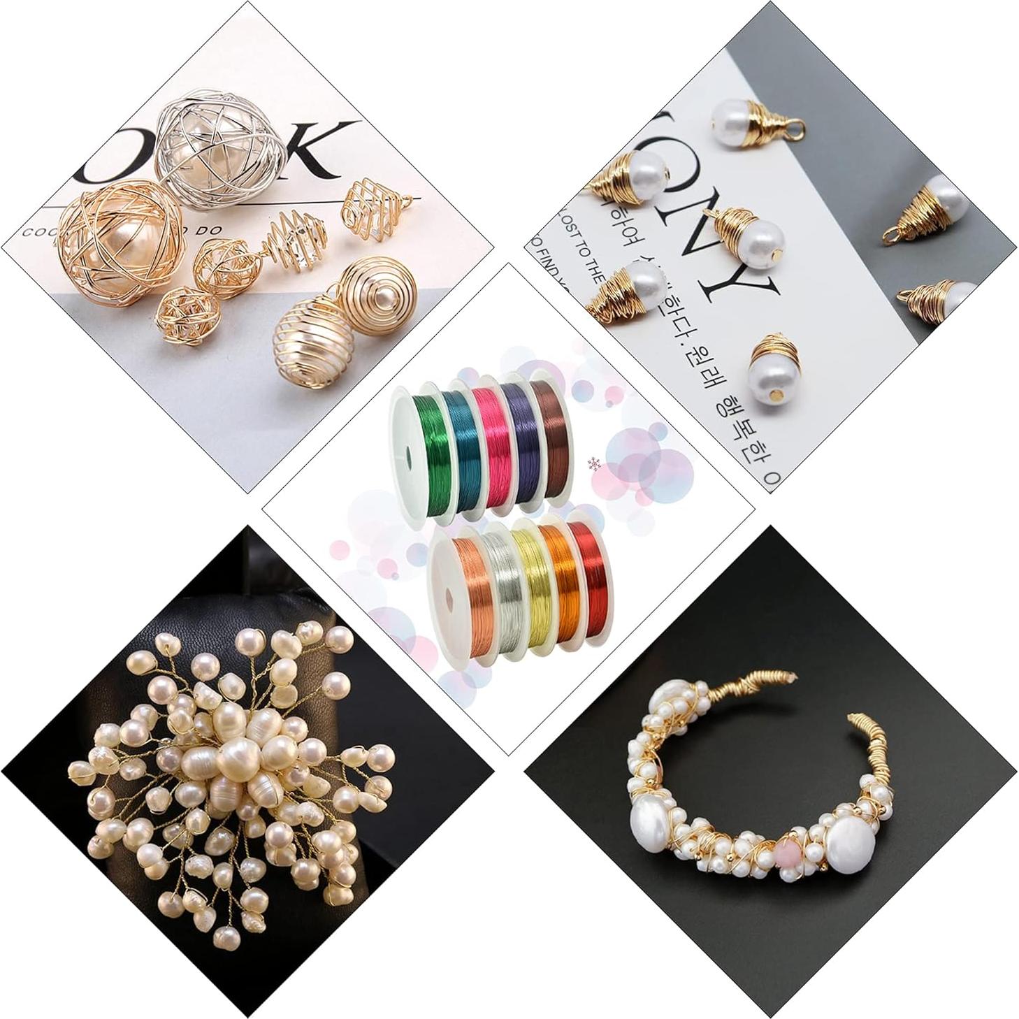 10 Rollos de Alambre de Cobre Colorido 0.4mm para Joyería