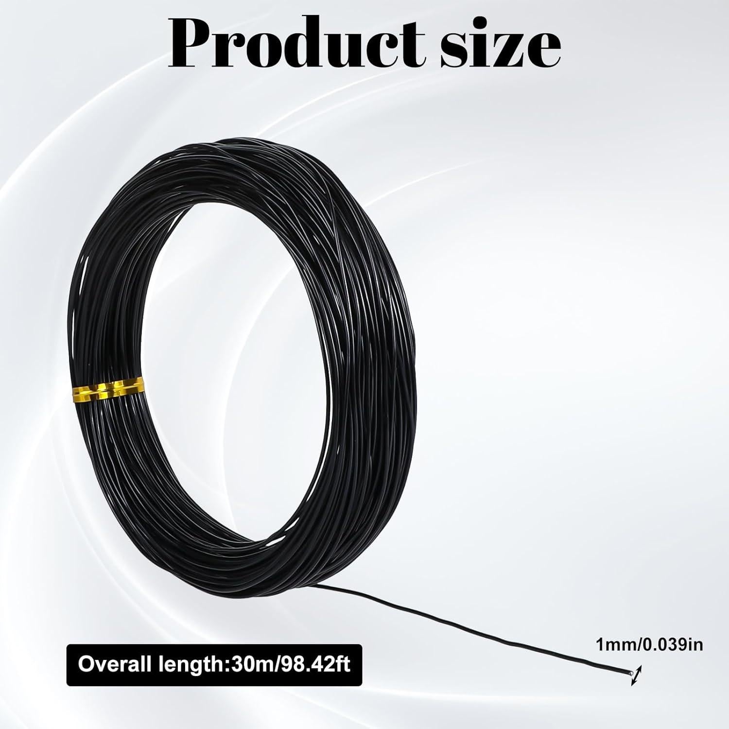 Alambre de Manualidades Negro 1mm x 30m Aluminio Xthrotsenk