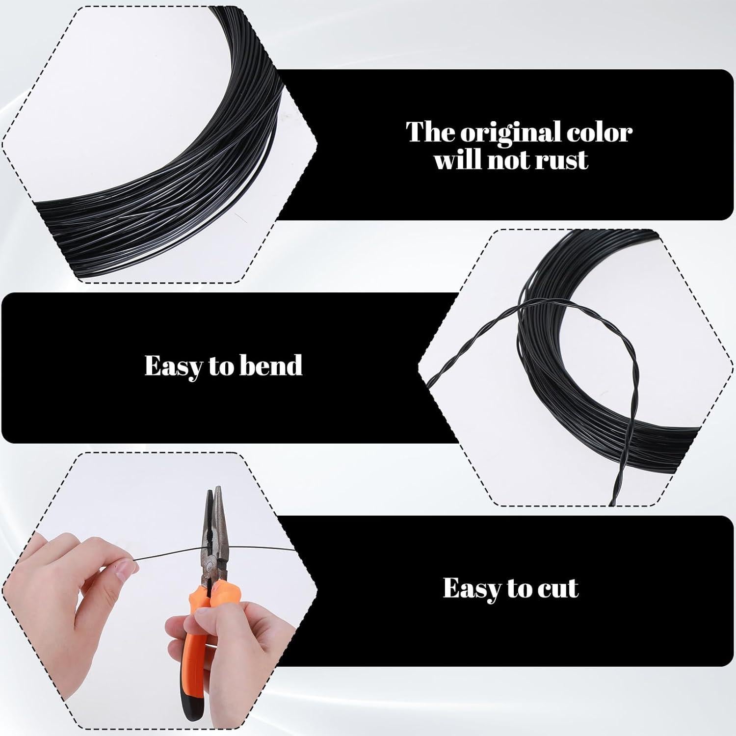 Alambre de Manualidades Negro 1mm x 30m Aluminio Xthrotsenk