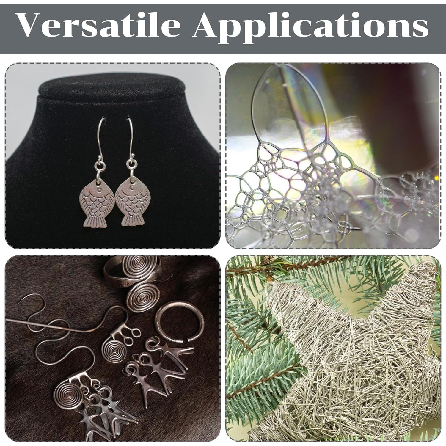 2 Rollos de Alambre Metálico Flexible Nogeqi 0.3mm 50m Plateado