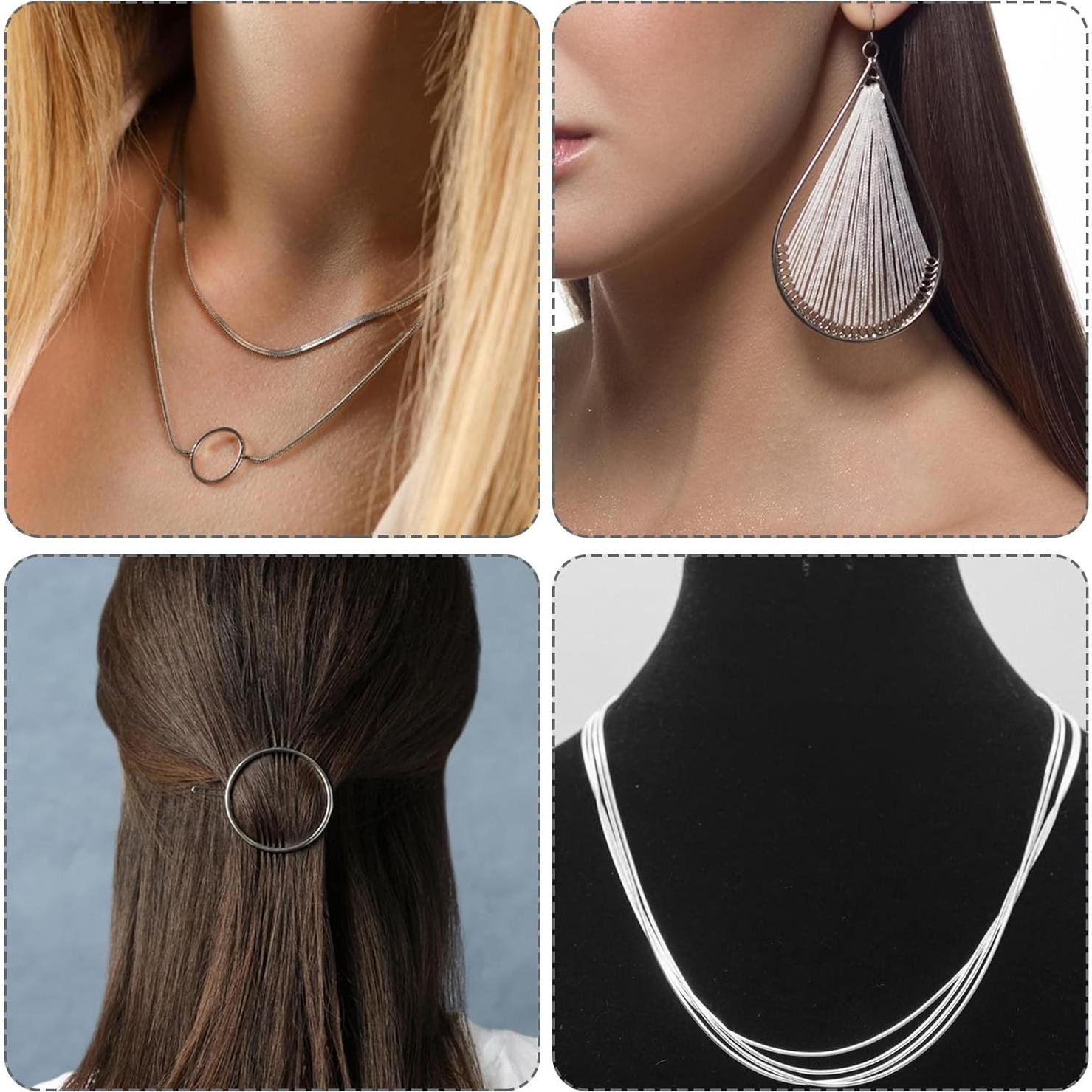 2 Rollos de Alambre Metálico Flexible Nogeqi 0.3mm 50m Plateado