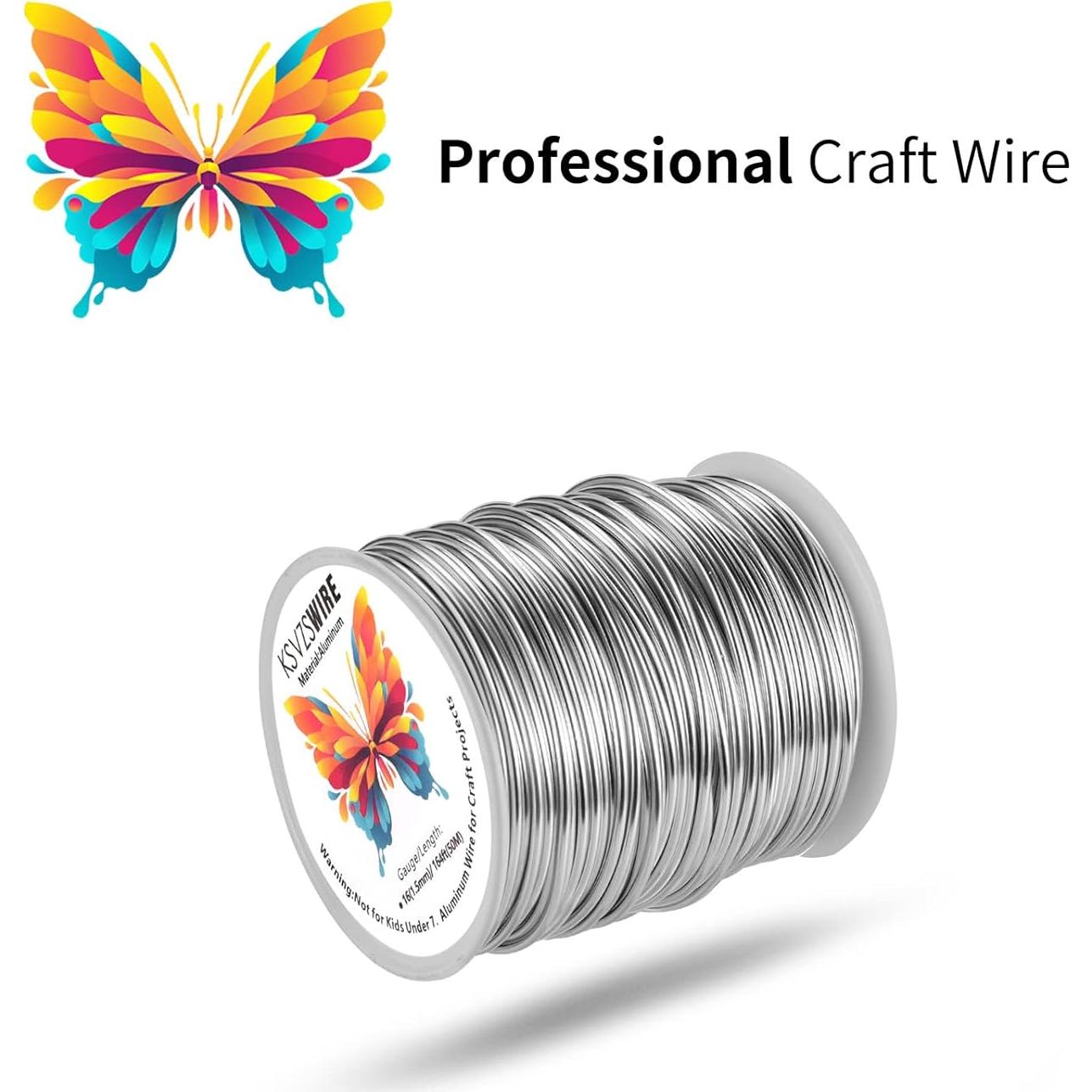 Alambre de Aluminio Flexible KSVZSCRAFT 16 y 18 Gauge 50M + Alicate